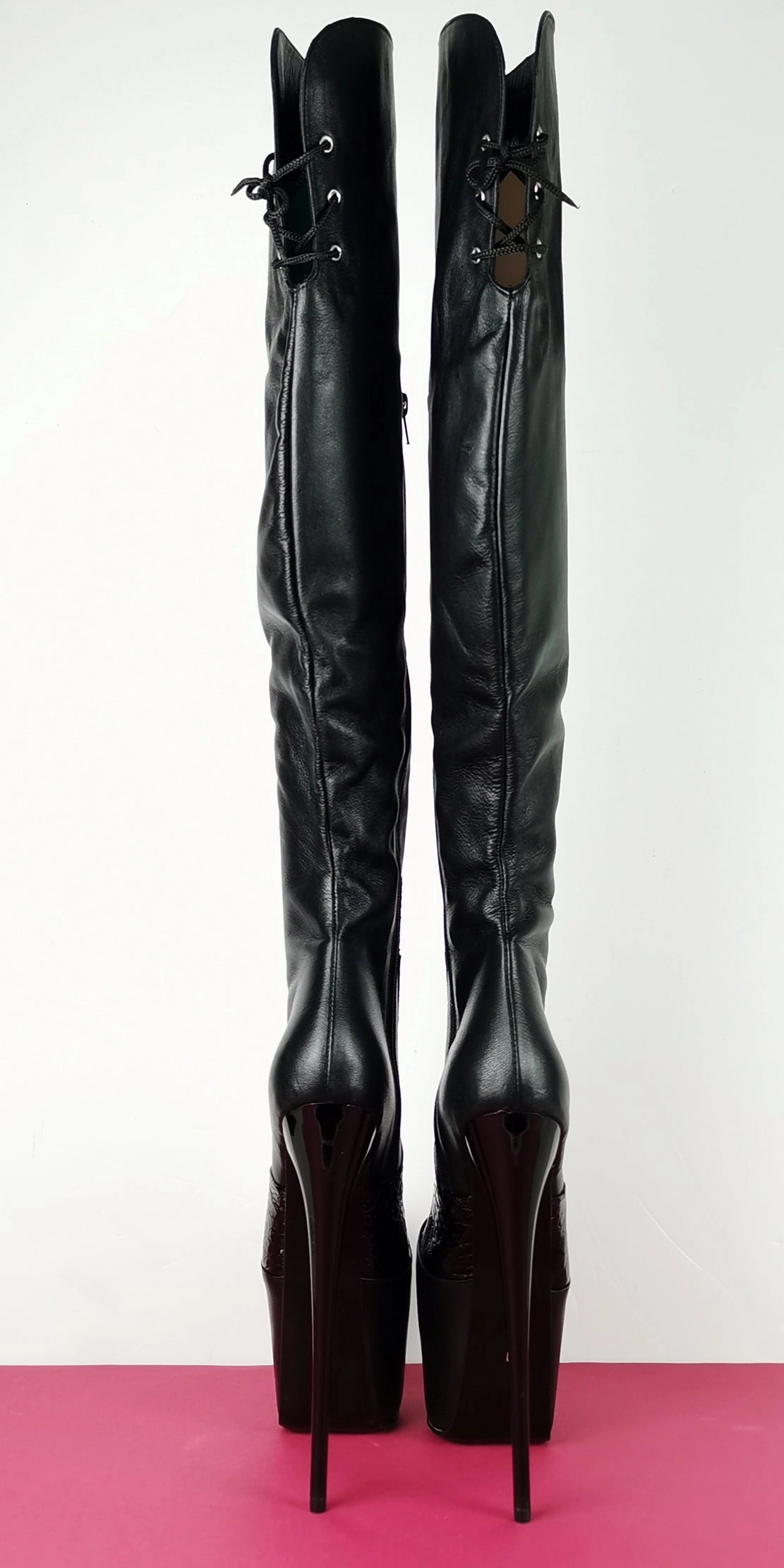 Genuine Leather Thin Heel Over Knee Boots