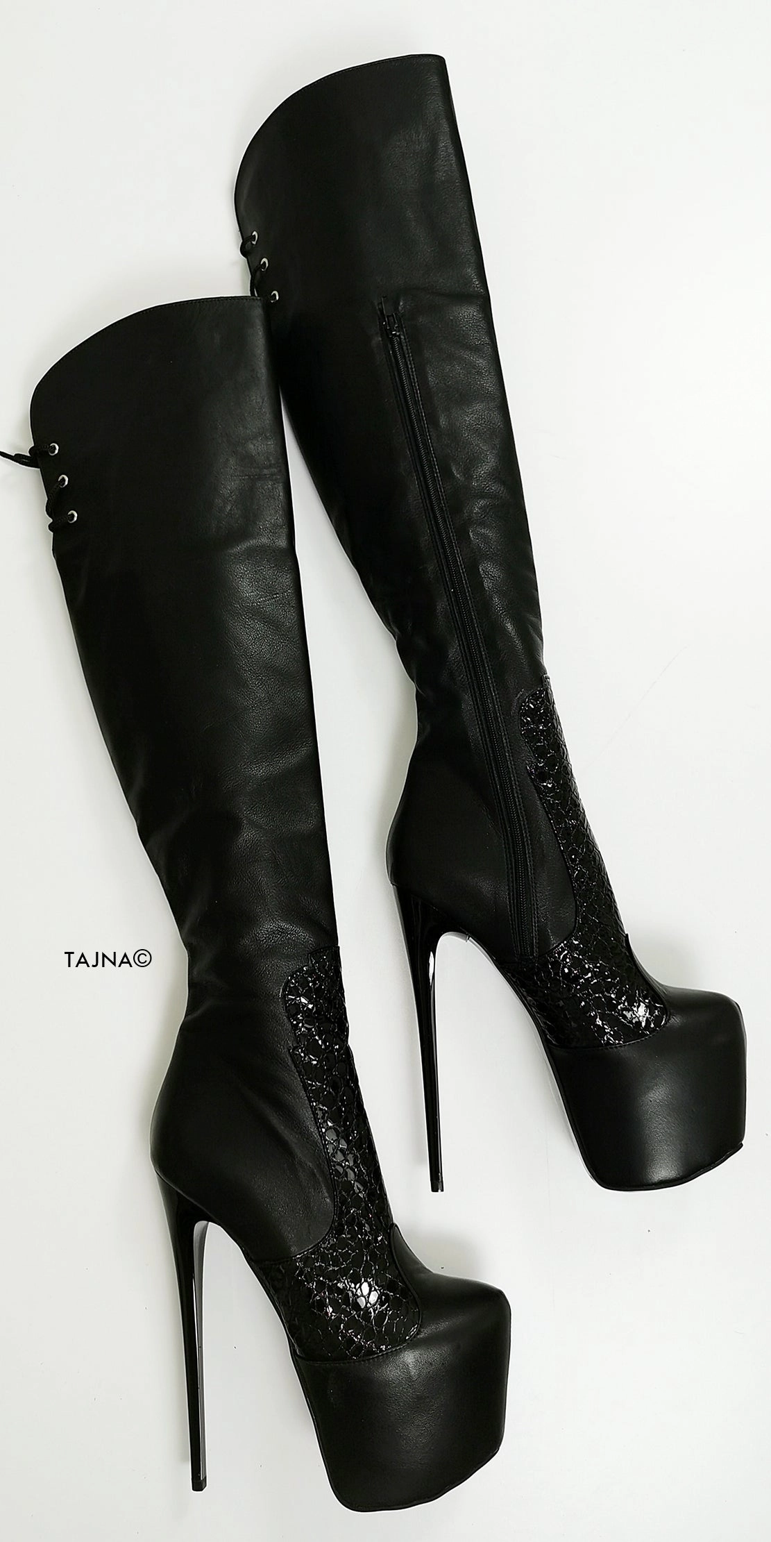 Genuine Leather Thin Heel Over Knee Boots