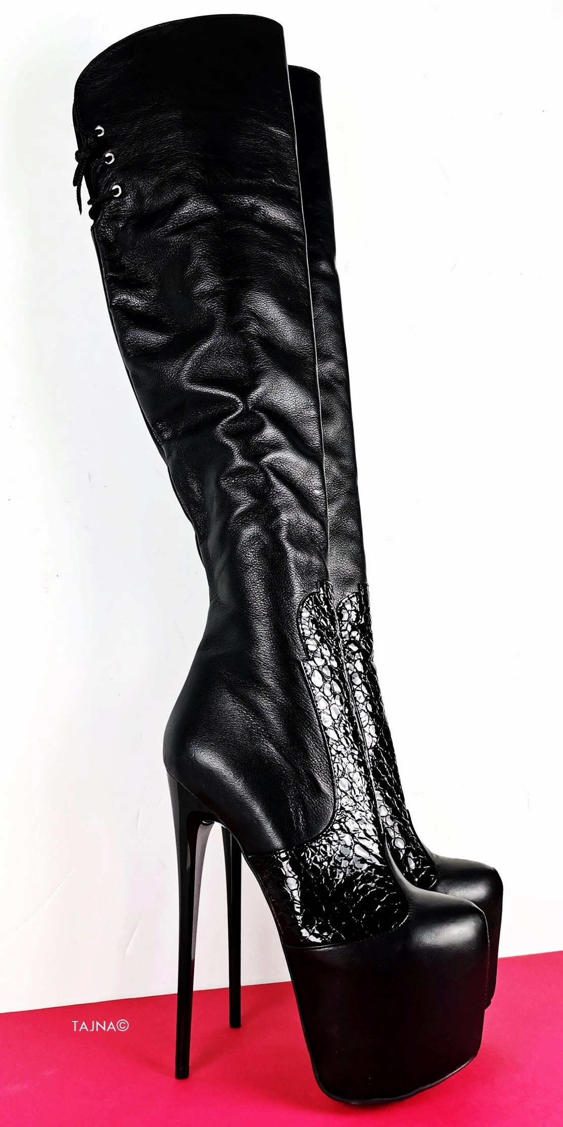 Genuine Leather Thin Heel Over Knee Boots