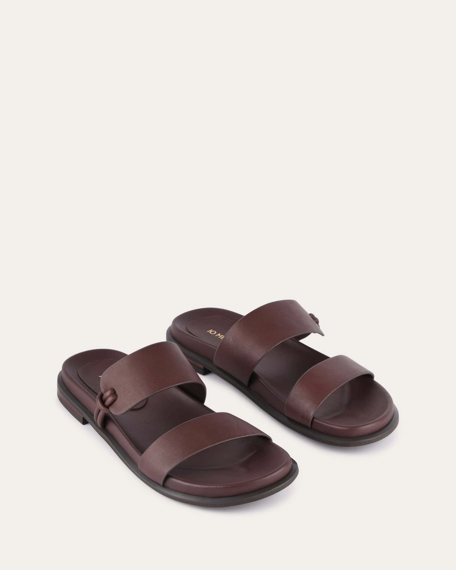 HAYES FLAT SANDALS BROWN LEATHER