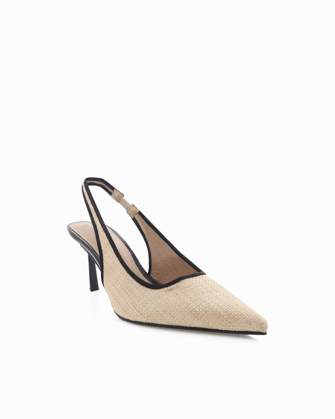 IVIE - NATURAL RAFFIA-BLACK