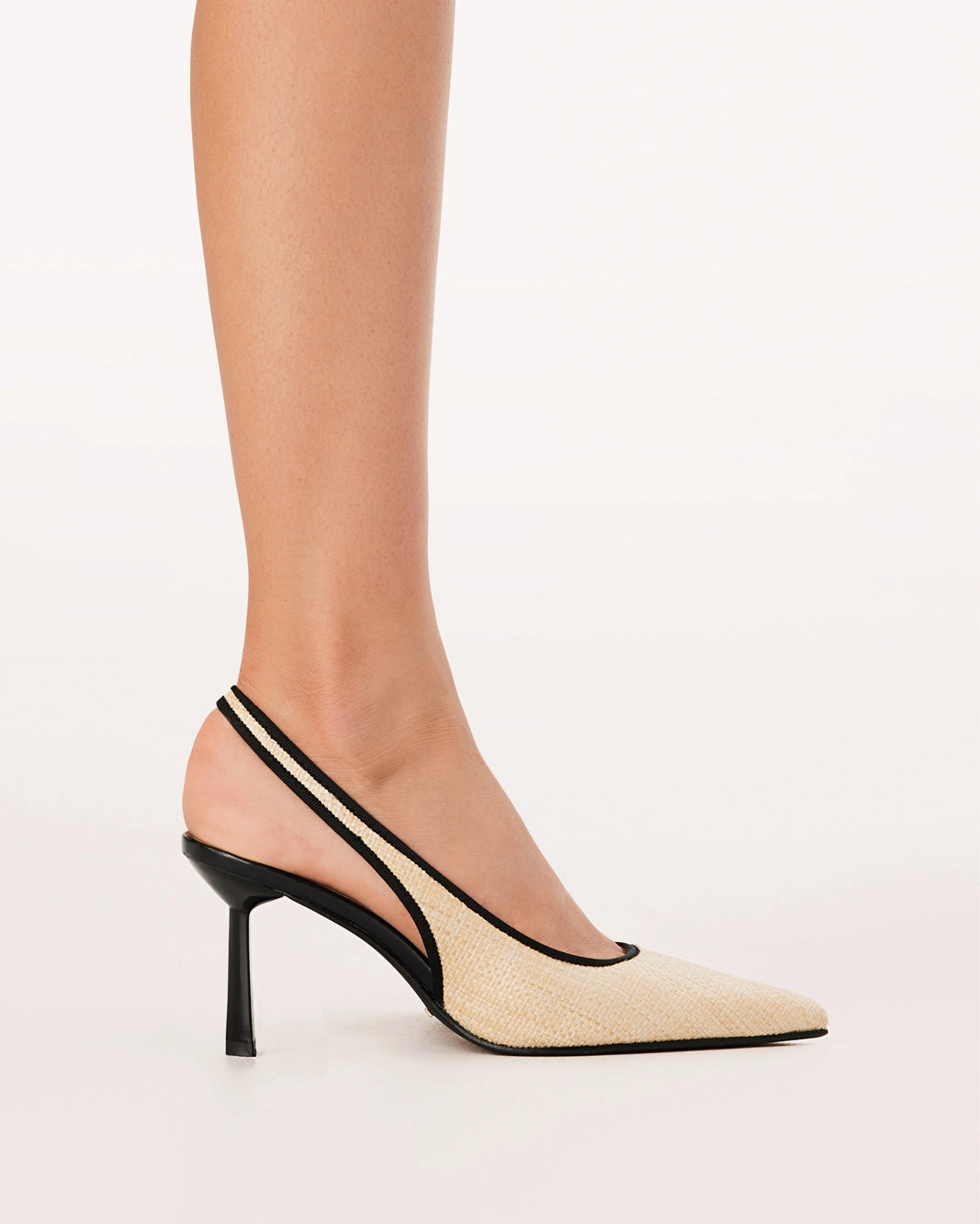 IVIE - NATURAL RAFFIA-BLACK