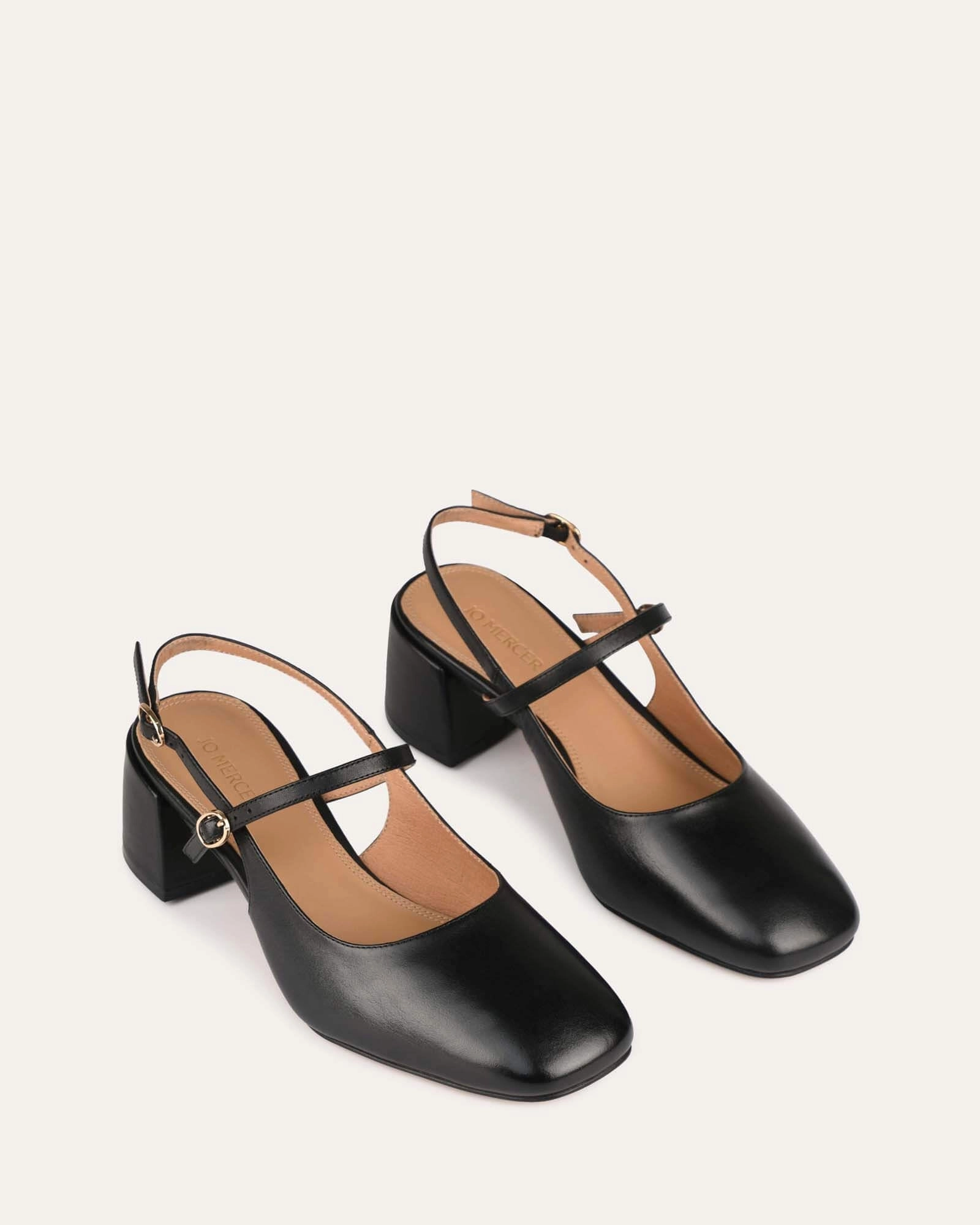 JENNA LOW HEELS BLACK LEATHER