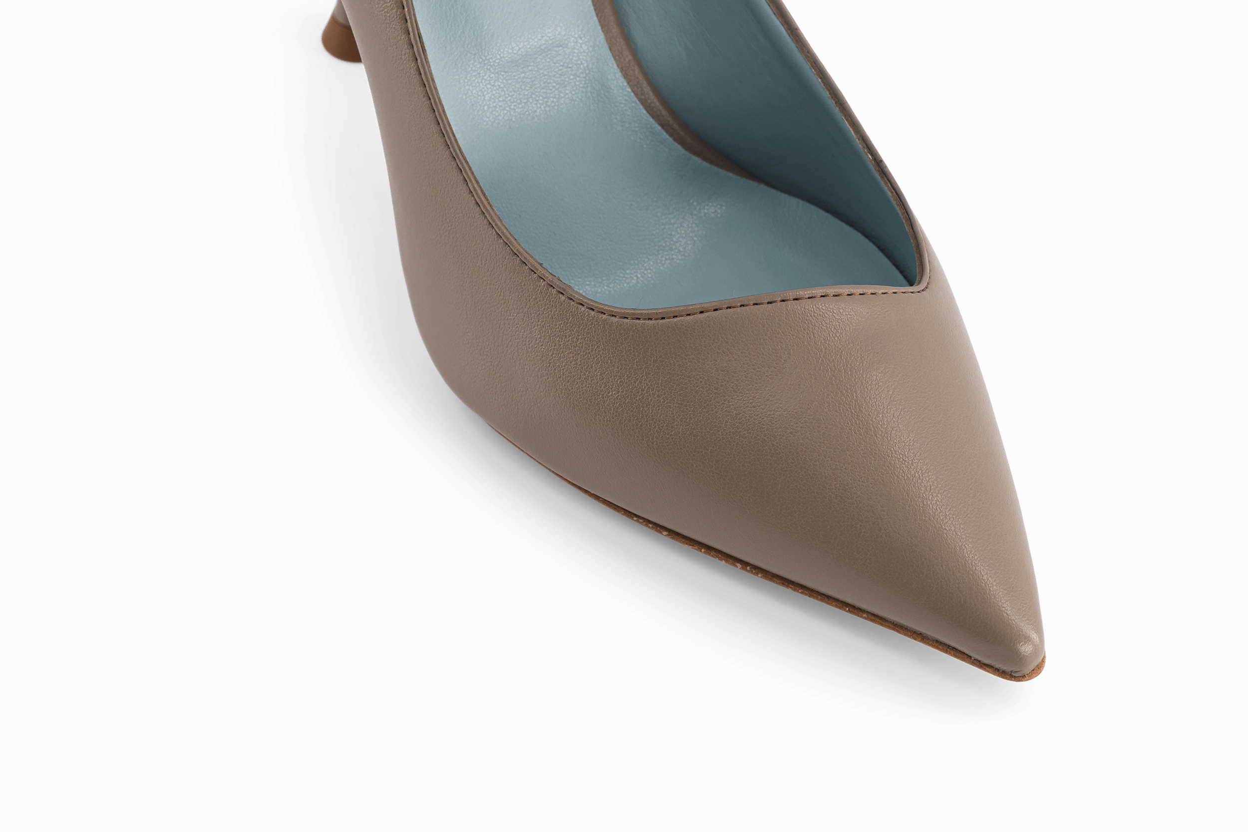 Juliette Apple Leather Heeled Vegan Pumps | Taupe