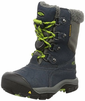 Keen Unisex-Kinder Basin WP Trekking-& Wanderstiefel. Blau (Midnight Navy/Macaw). 32/33 EU