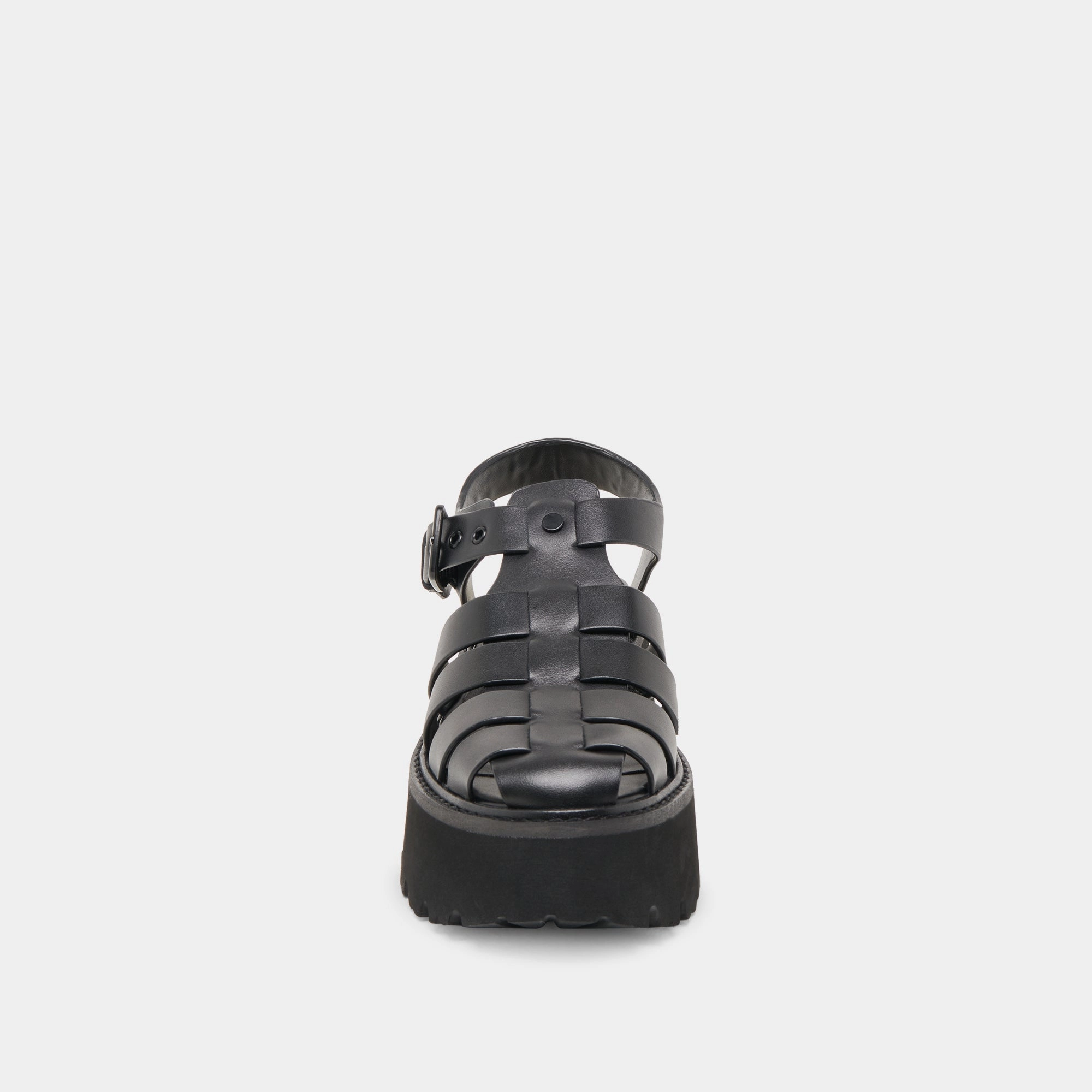 LASLY TONAL SANDALS BLACK LEATHER