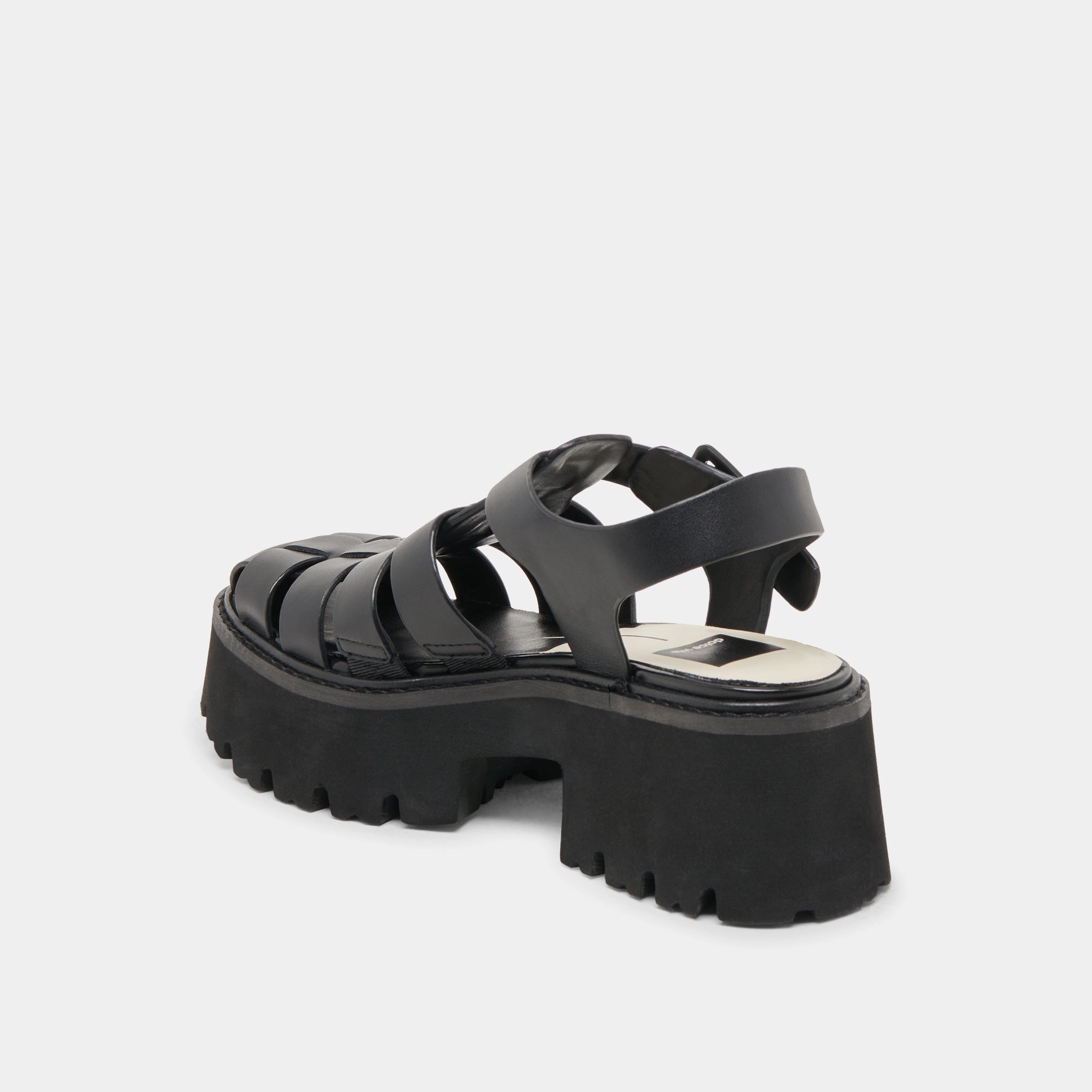 LASLY TONAL SANDALS BLACK LEATHER