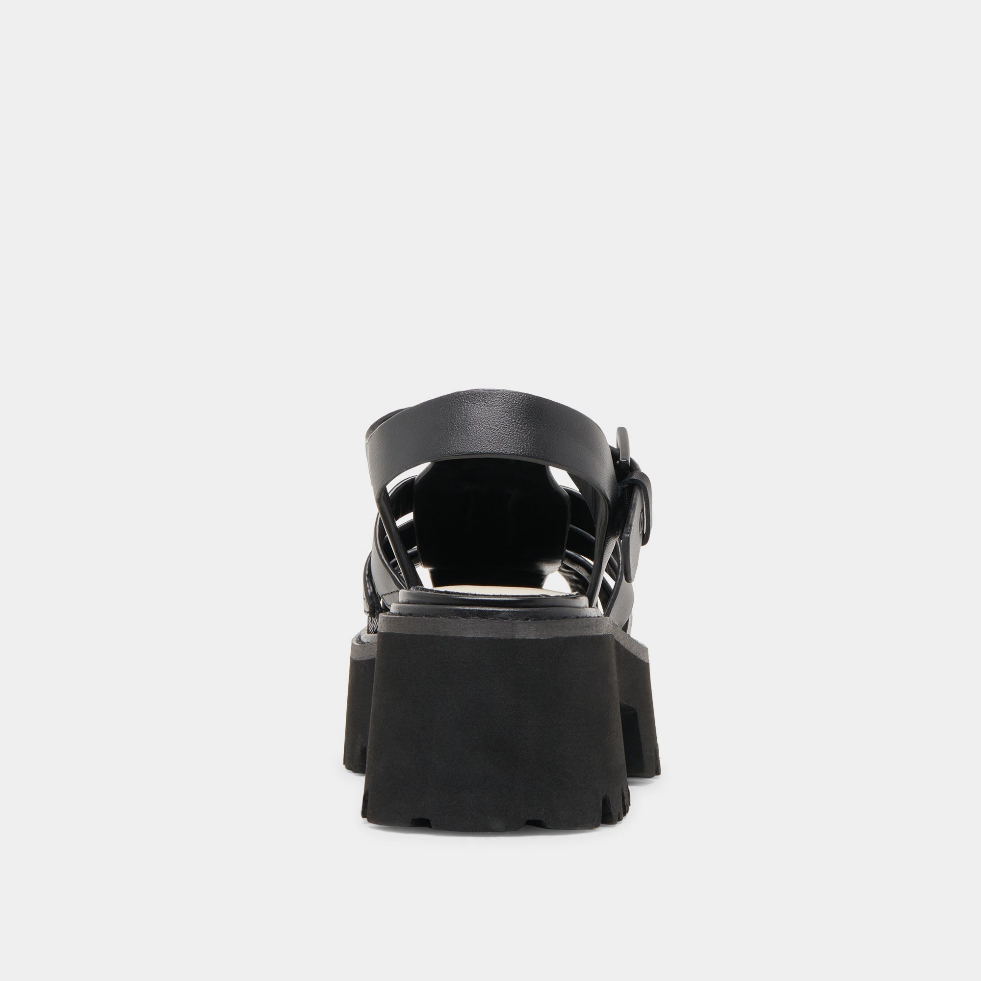 LASLY TONAL SANDALS BLACK LEATHER