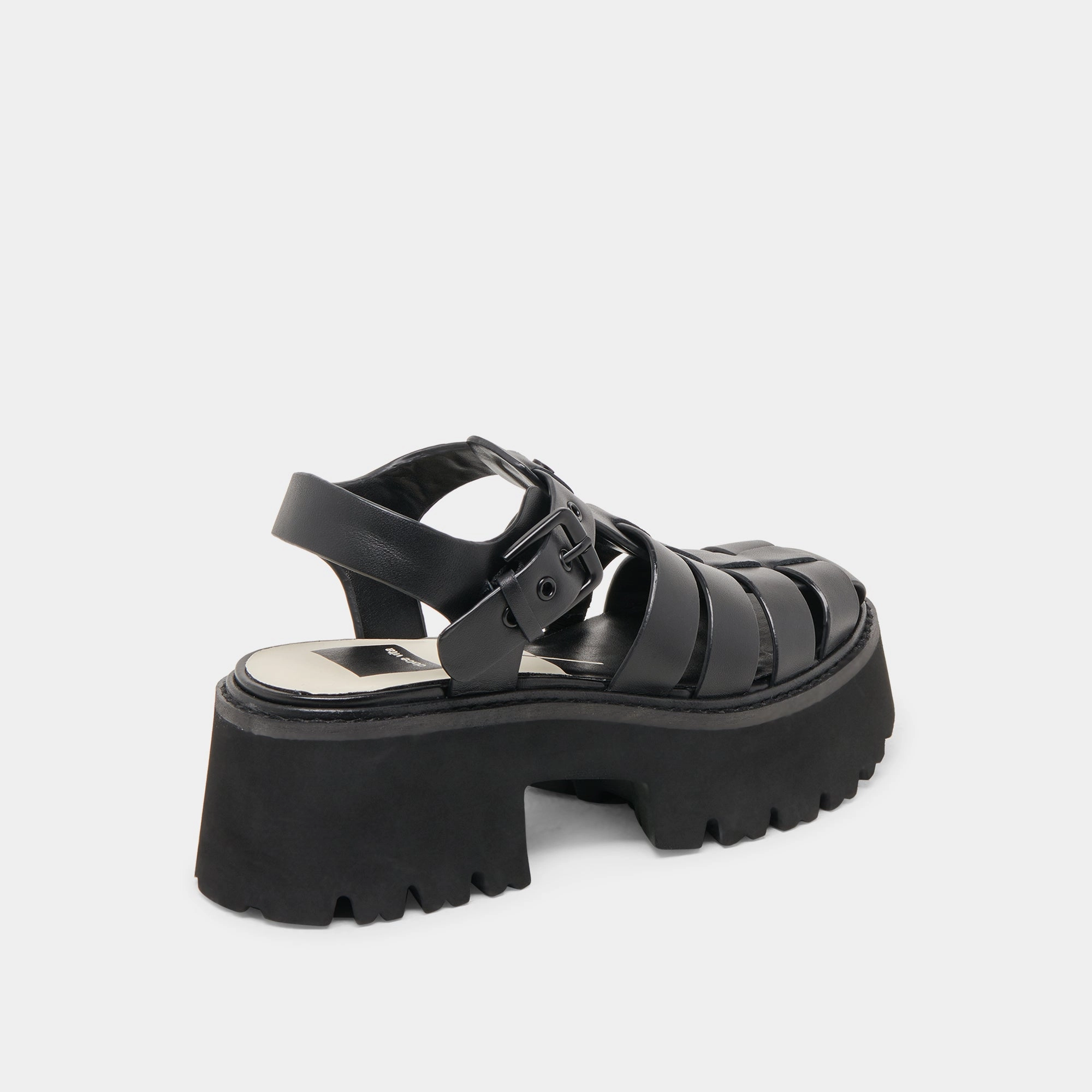 LASLY TONAL SANDALS BLACK LEATHER