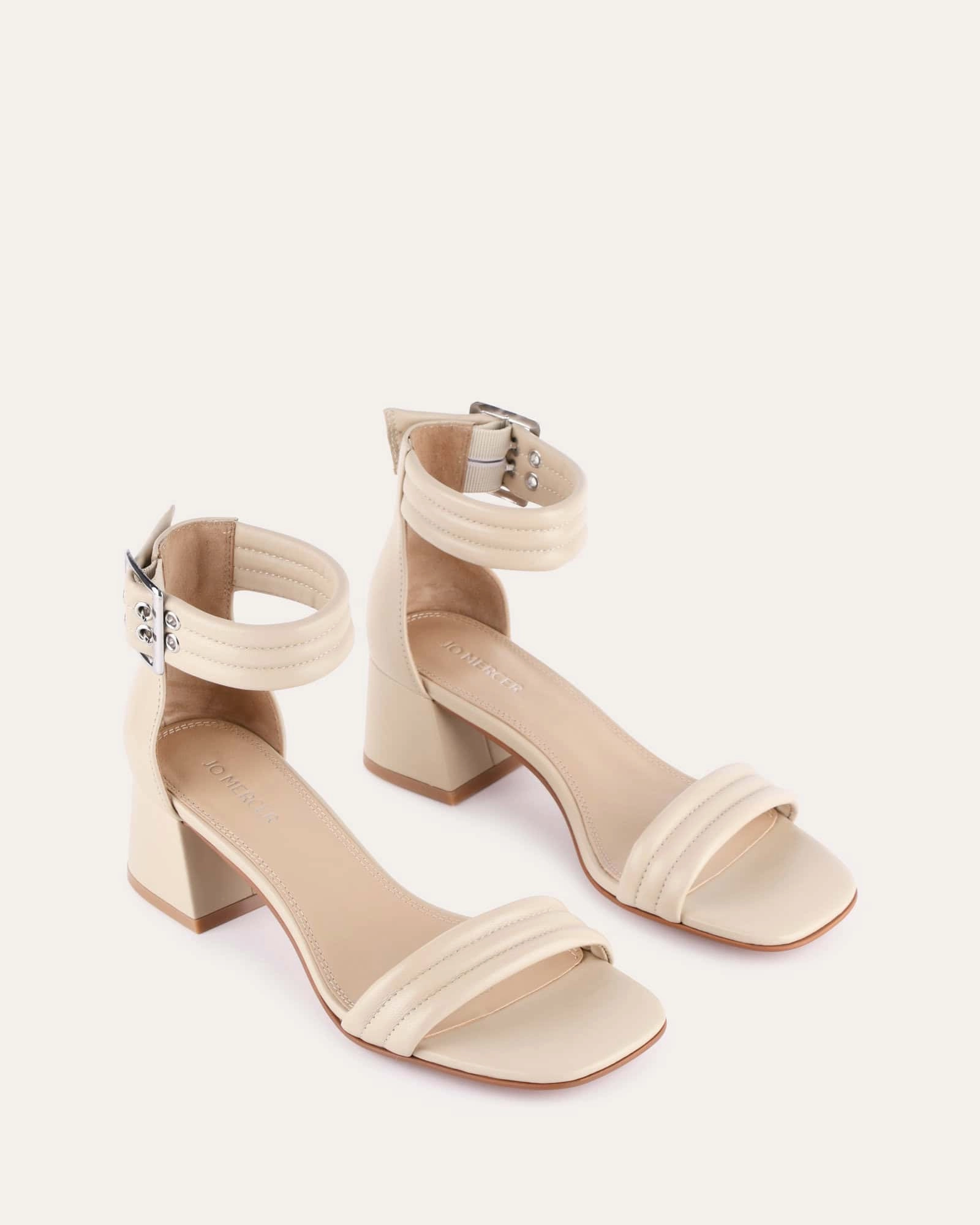 LYRIC MID HEEL SANDALS SAND LEATHER