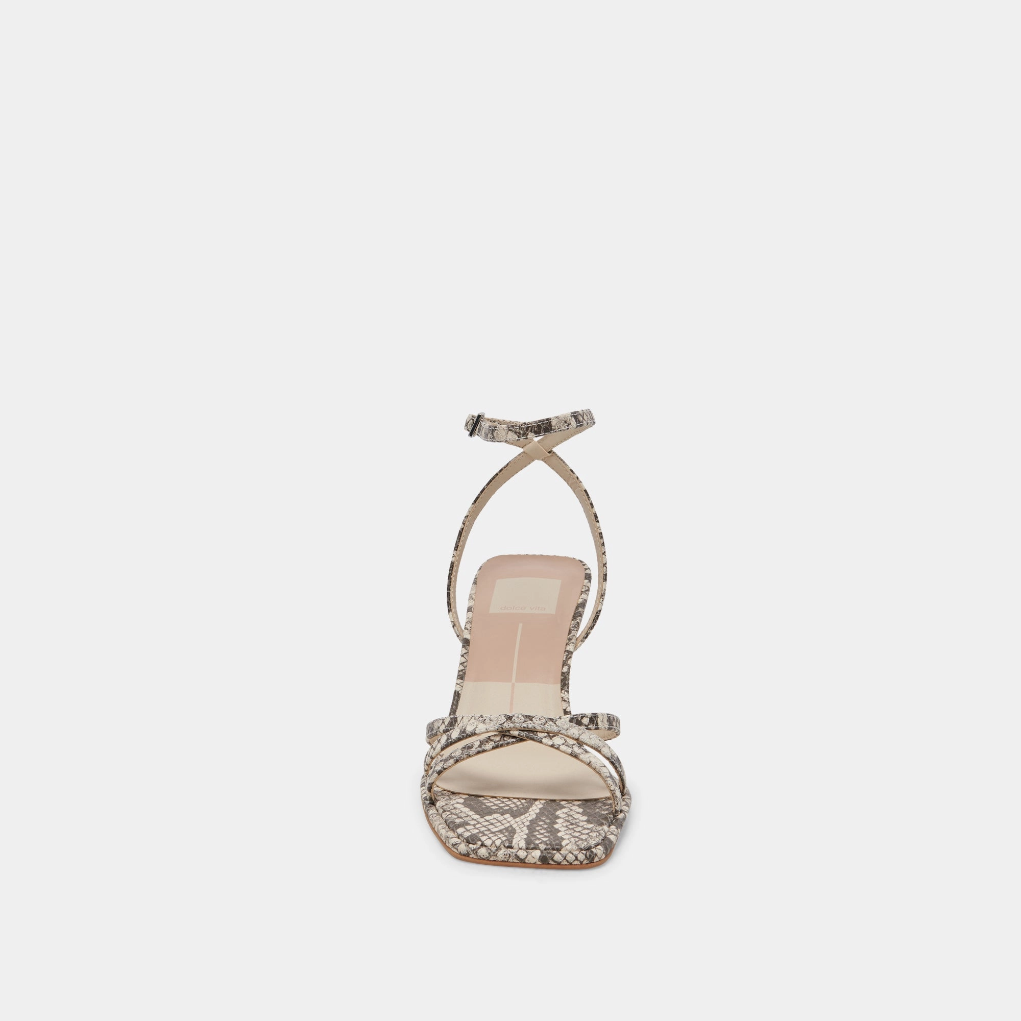 MANJI HEELS BLACK WHITE EMBOSSED SNAKE