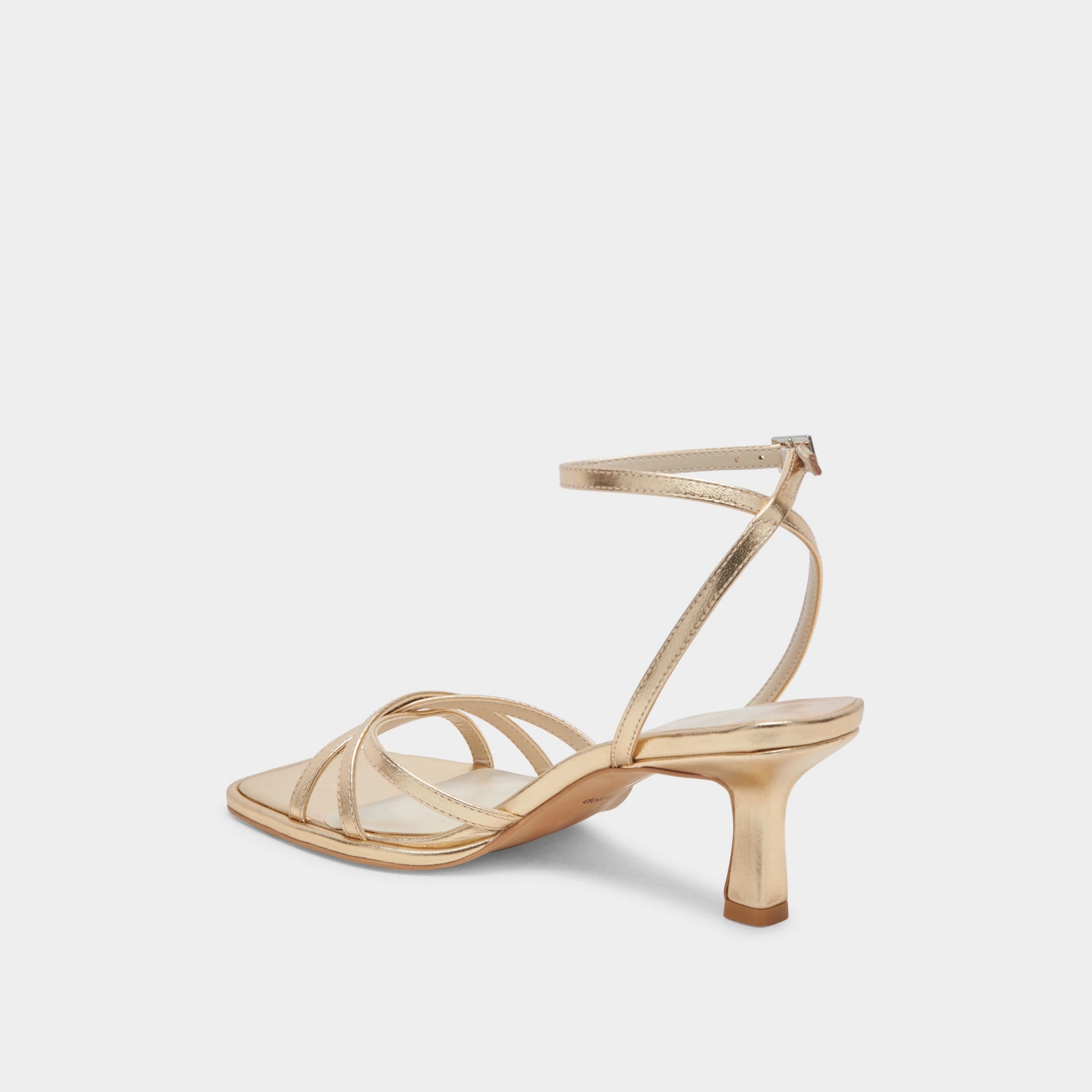 MANJI HEELS LIGHT GOLD METALLIC LEATHER
