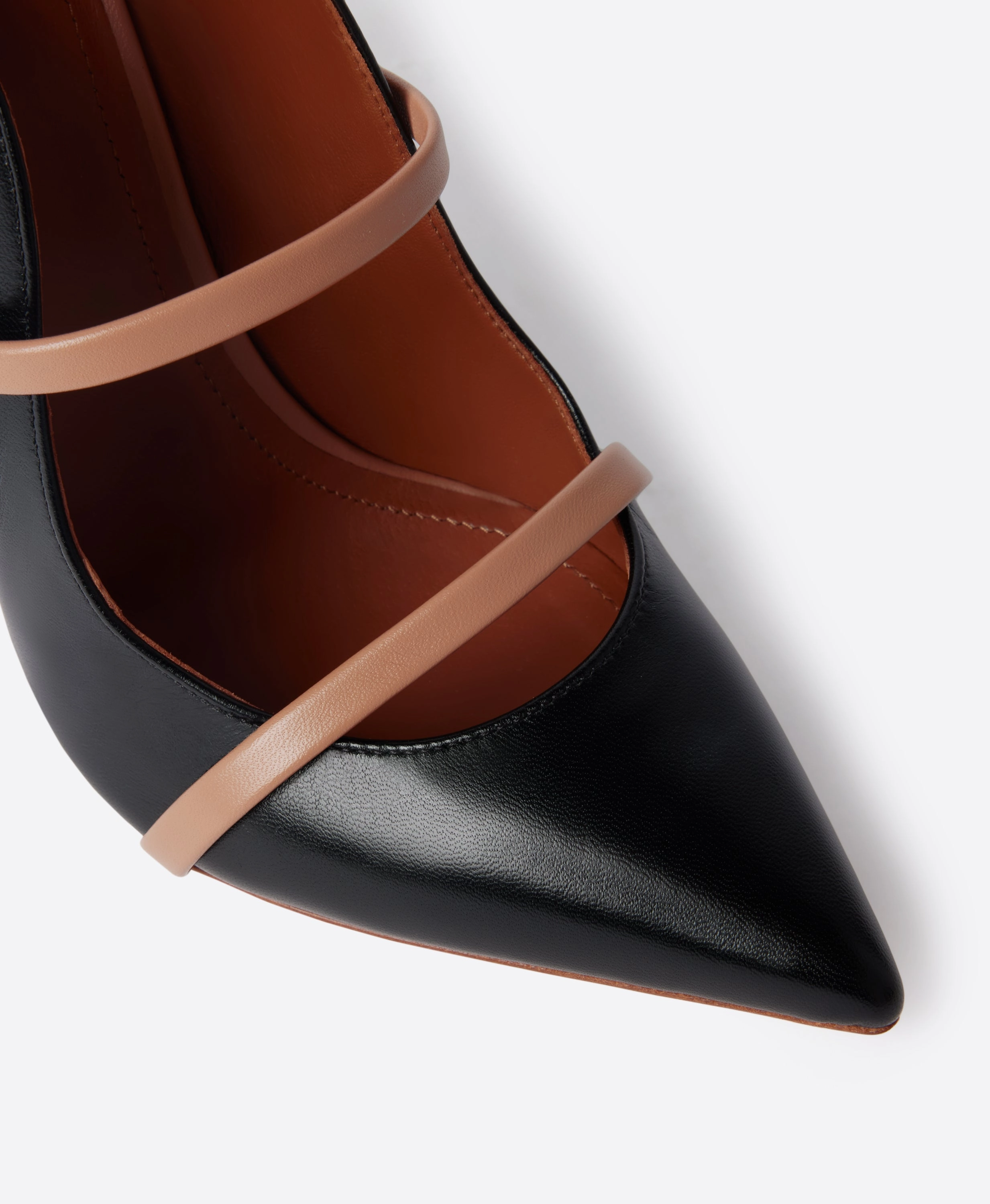 Maureen 100 Black & Blush Leather Pumps