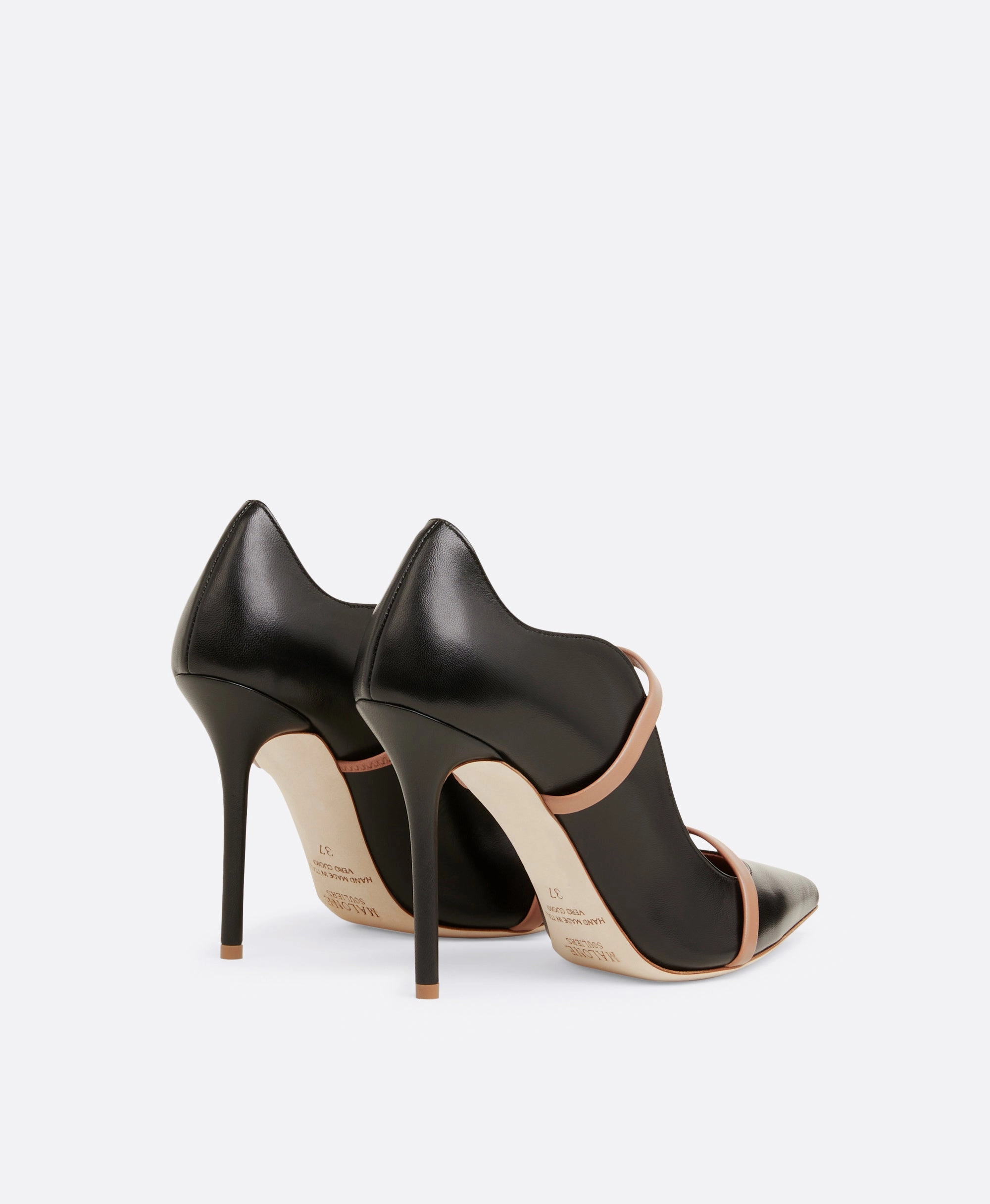 Maureen 100 Black & Blush Leather Pumps