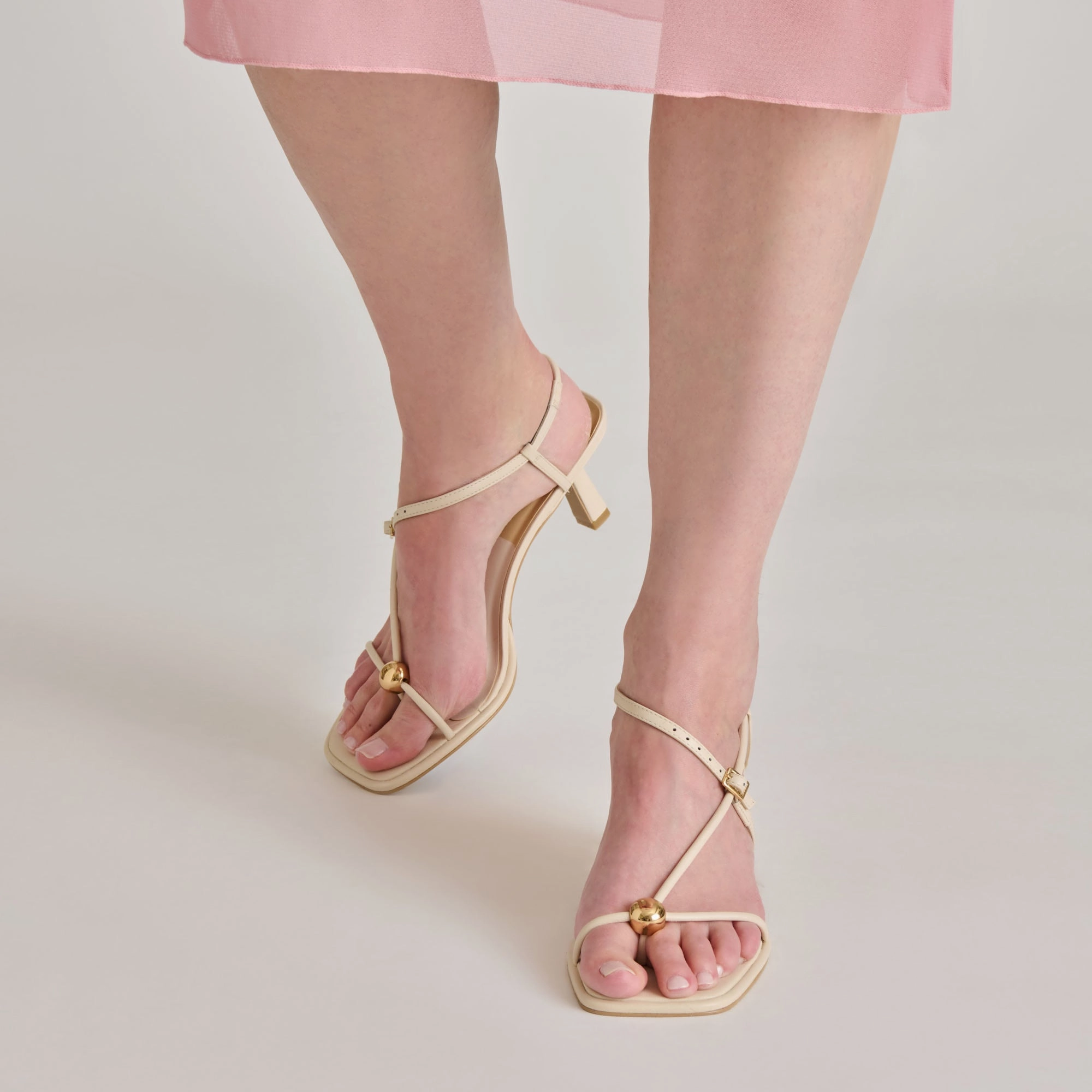 MYLEE HEELS CREME LEATHER