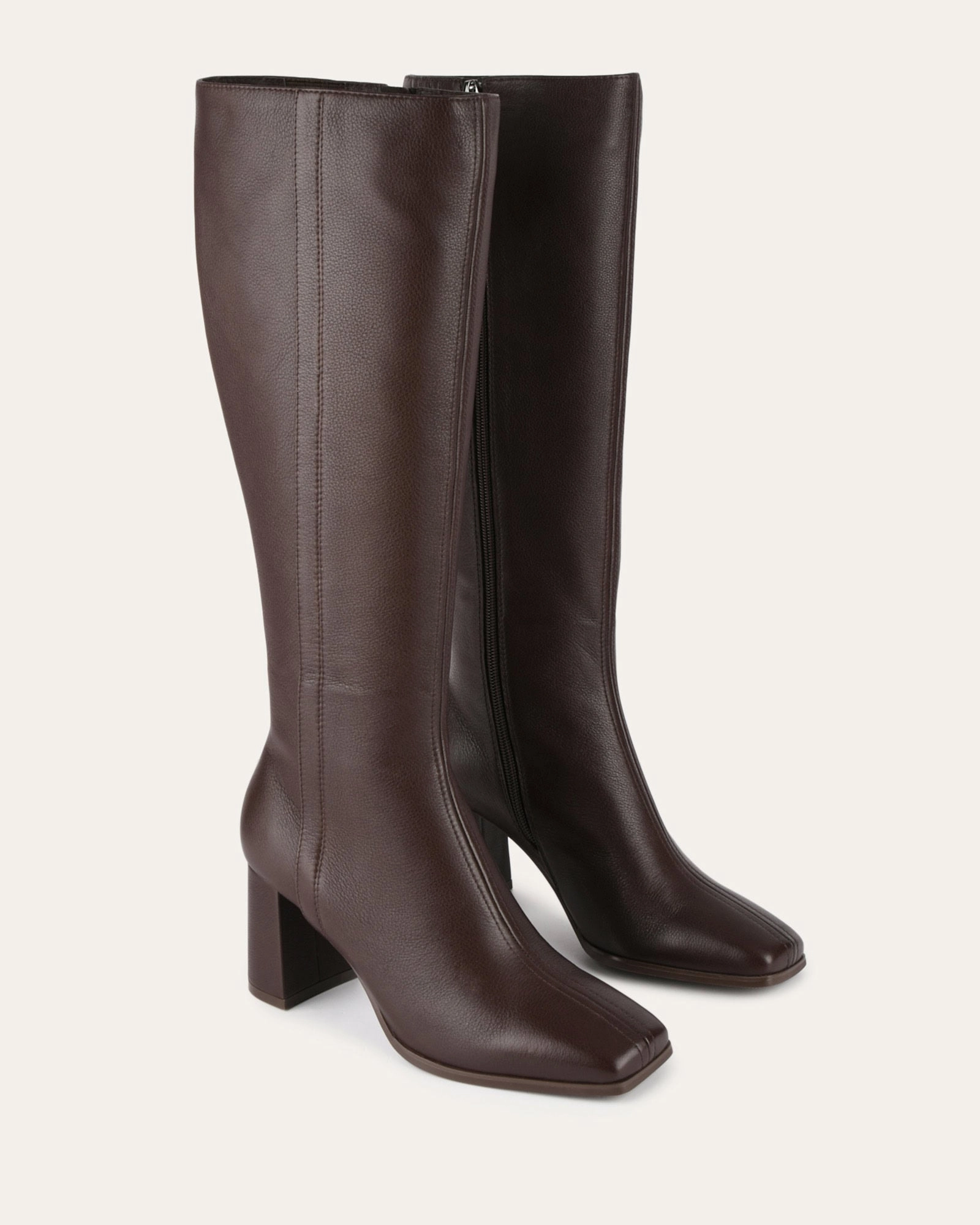 NELLIE KNEE BOOTS BITTER CHOC LEATHER