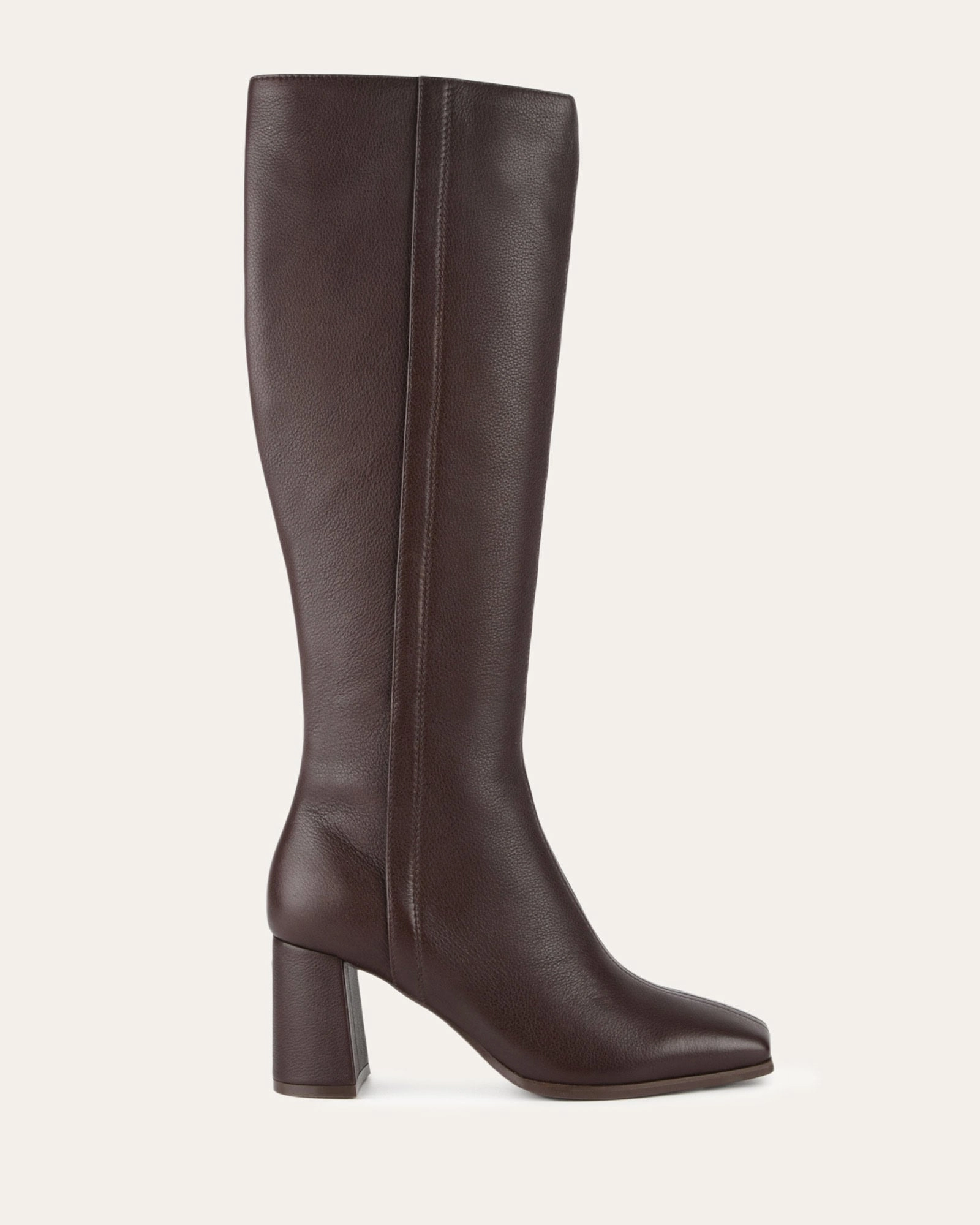 NELLIE KNEE BOOTS BITTER CHOC LEATHER