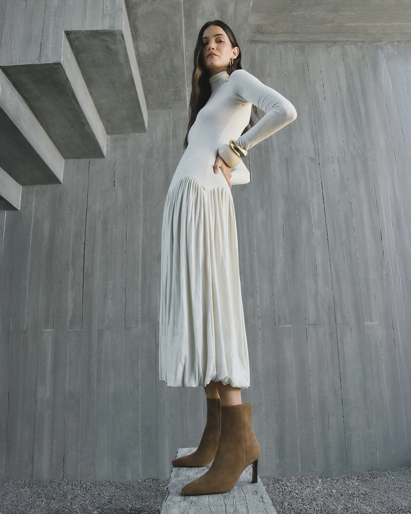 NESSIE MID ANKLE BOOTS BISCUIT SUEDE