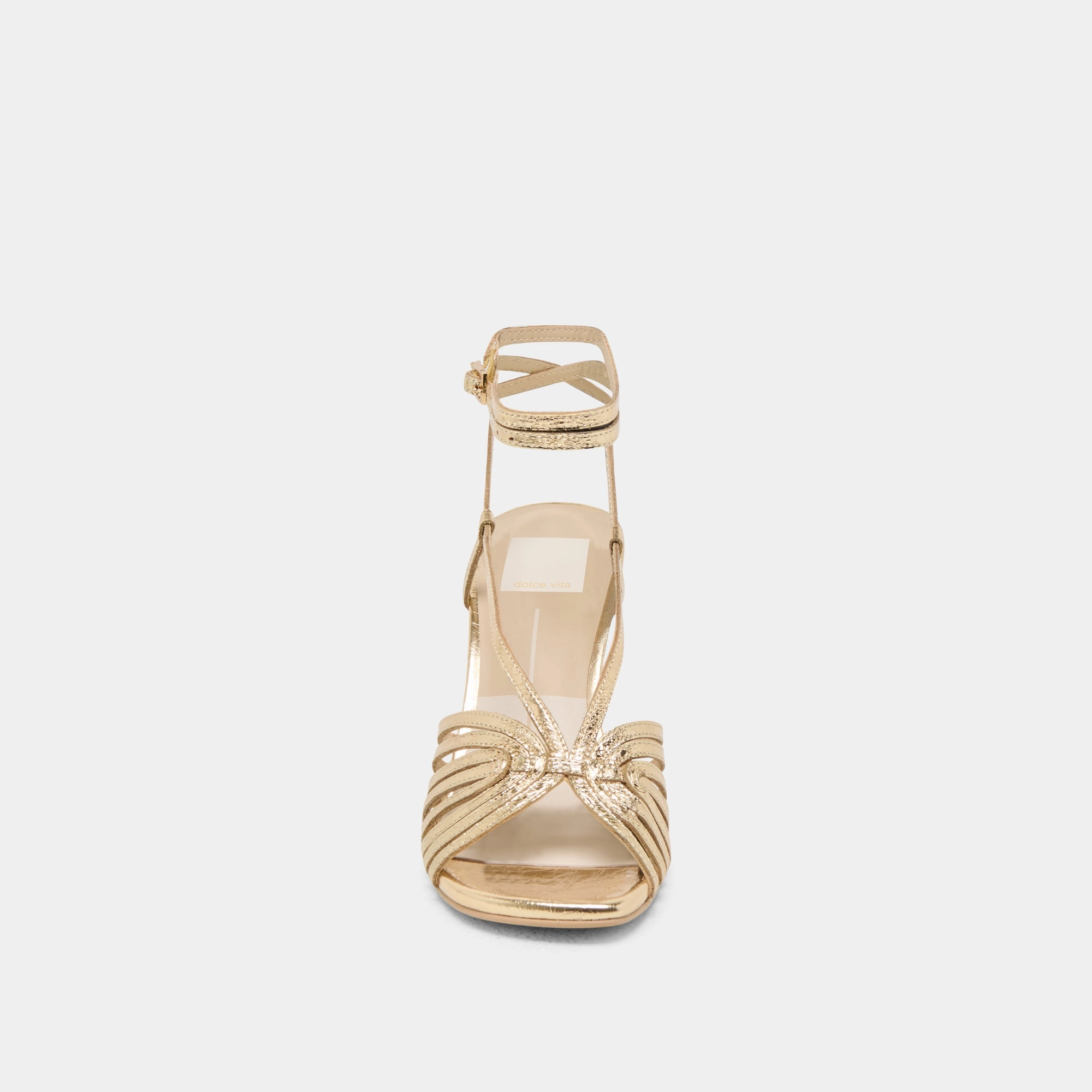 NIVANA HEELS GOLD DISTRESSED LEATHER