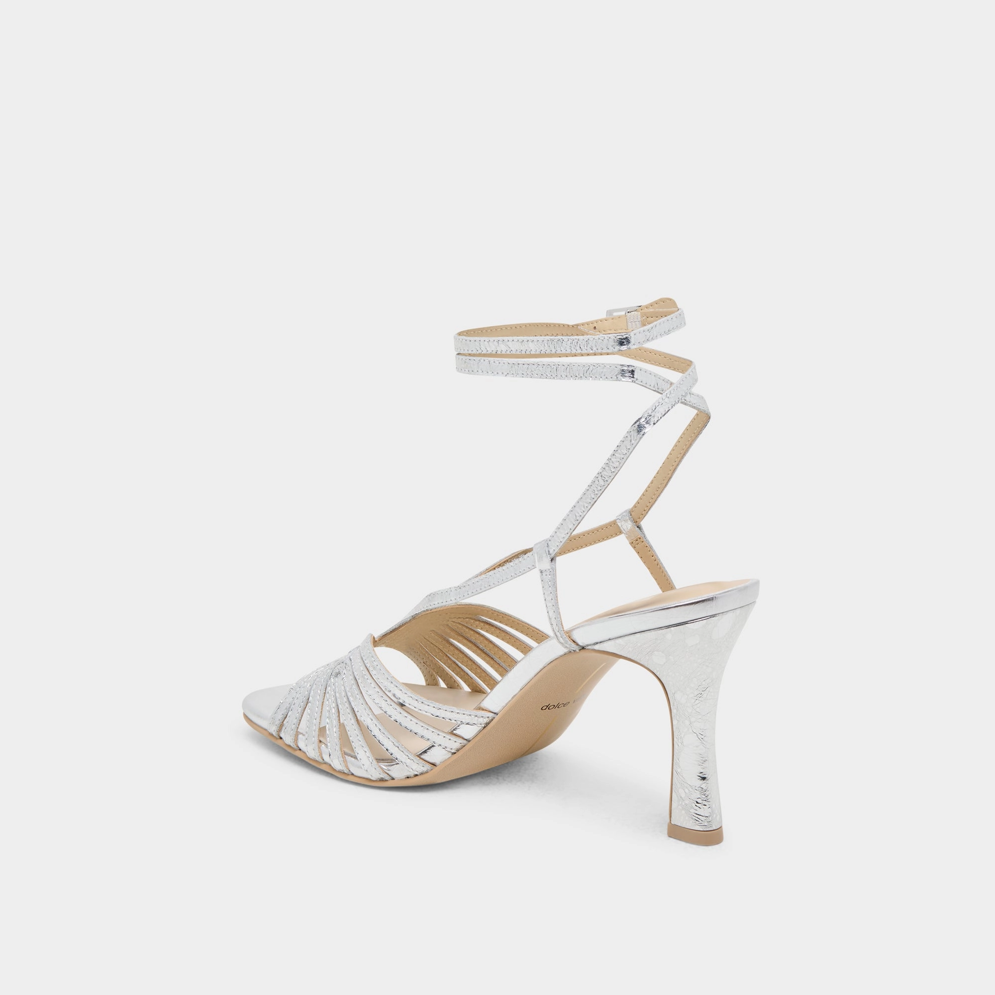 NIVANA HEELS SILVER DISTRESSED LEATHER