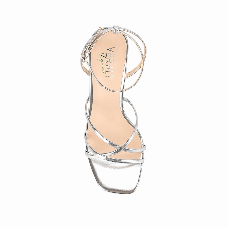 Penelope Strappy Sandals - Silver Metallic