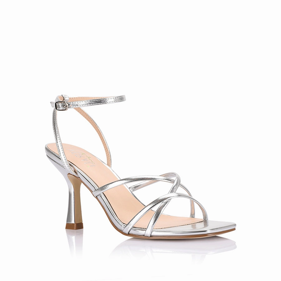 Penelope Strappy Sandals - Silver Metallic