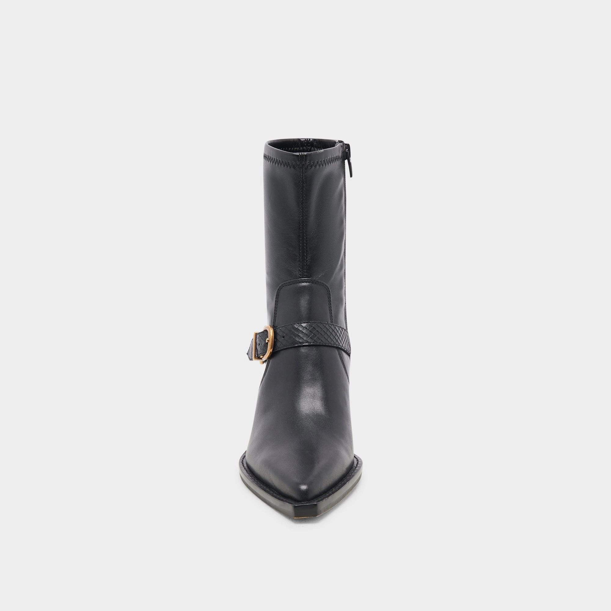 RAVE WIDE CALF BOOTS BLACK LEATHER