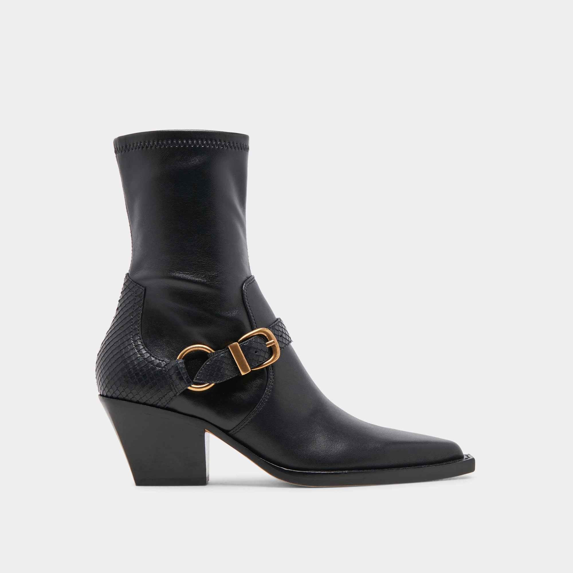 RAVE WIDE CALF BOOTS BLACK LEATHER