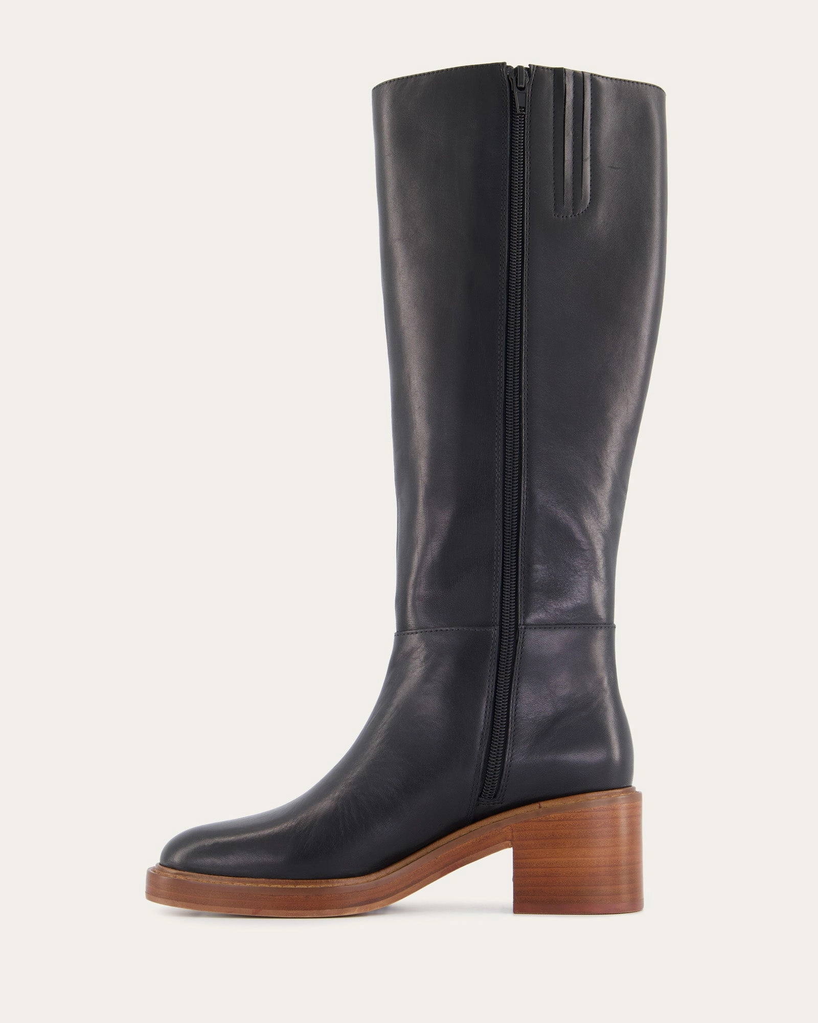 RIO KNEE BOOTS BLACK LEATHER