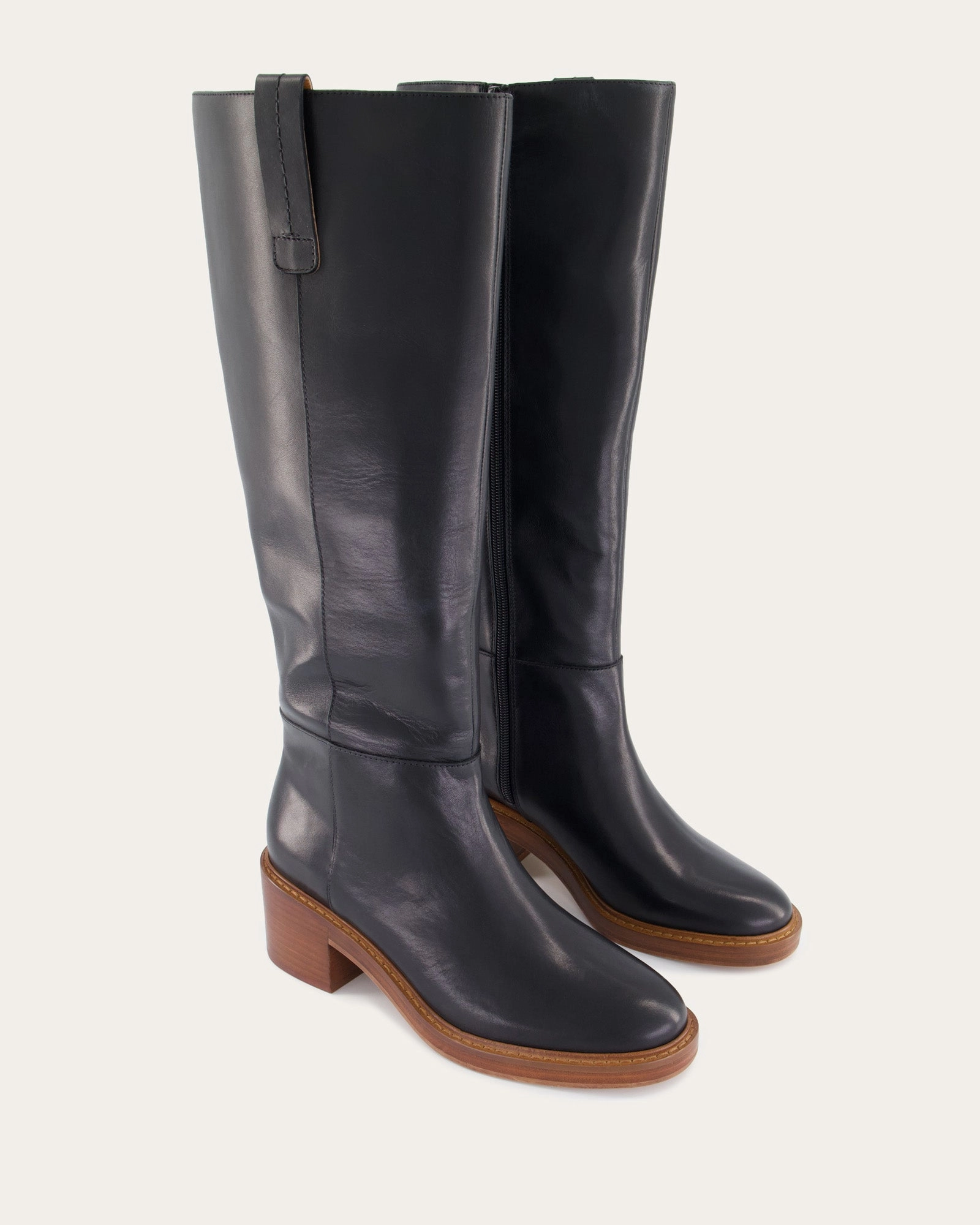 RIO KNEE BOOTS BLACK LEATHER