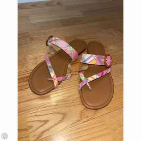 Sandals Flats By Talbots In Plaid Pattern, Size: 9