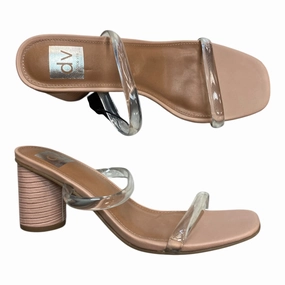Sandals Heels Block By Dv In Pink, Size:8.5