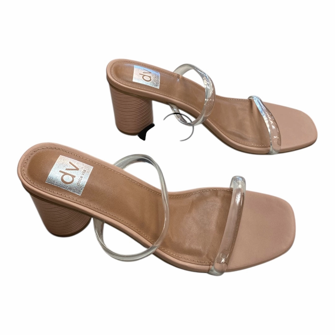 Sandals Heels Block By Dv In Pink, Size:8.5