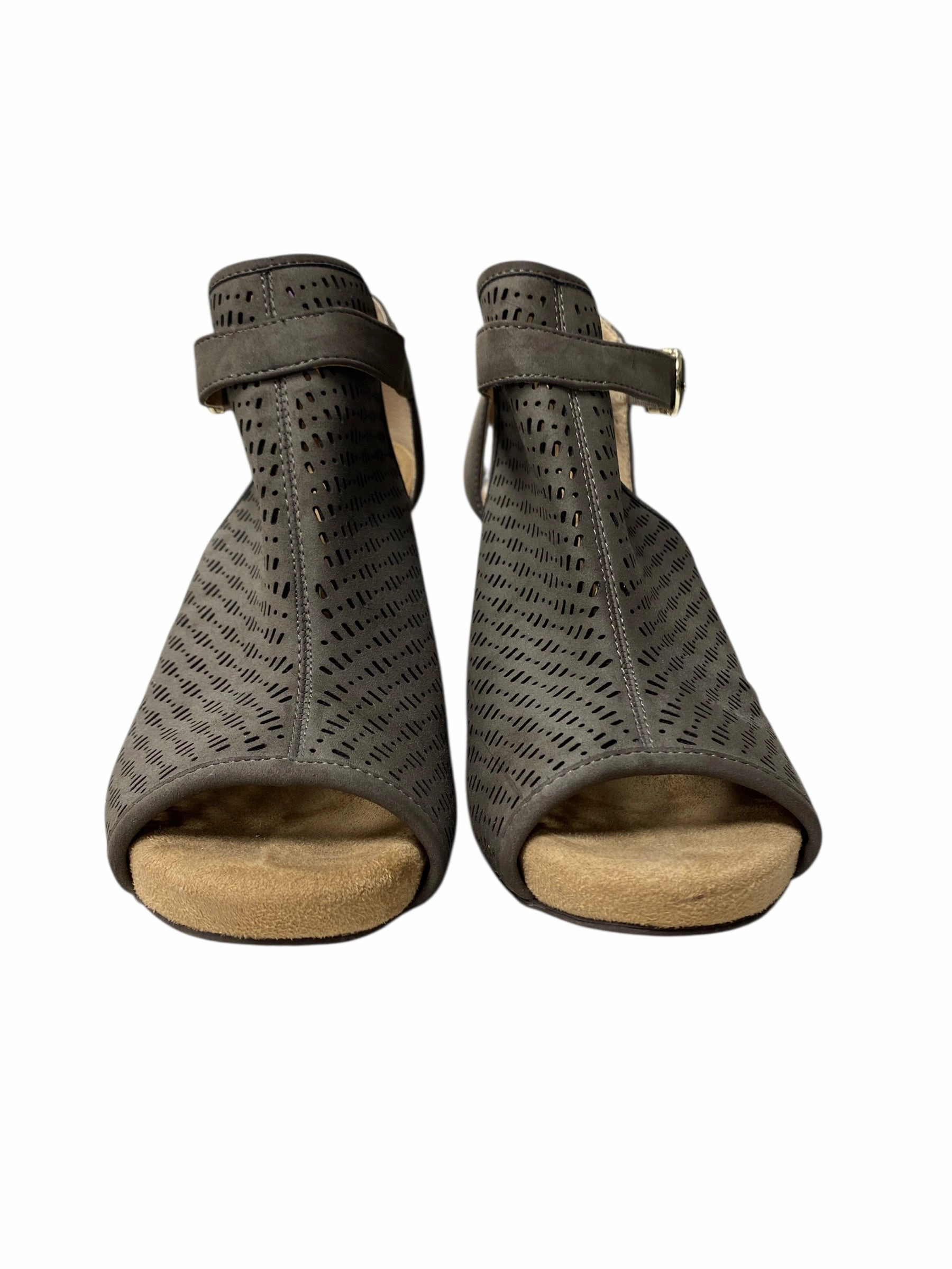 Sandals Heels Block By Gianni Bini In Brown, Size:9