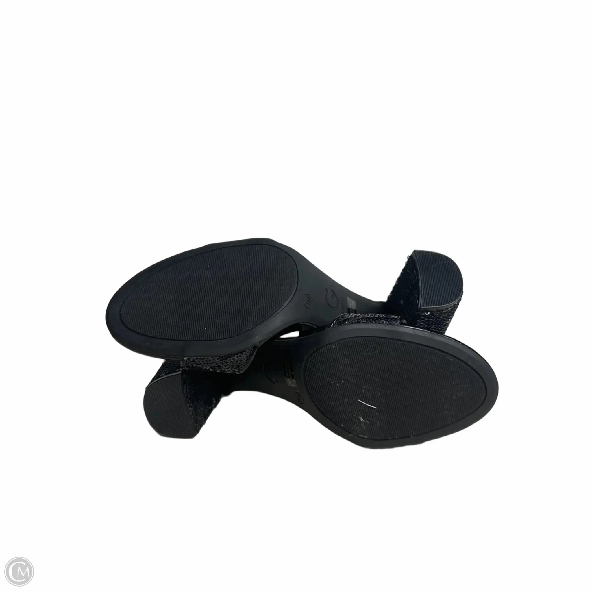 Sandals Heels Block By Guess In Black, Size: 9