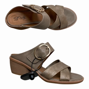 Sandals Heels Block By Sofft In Brown, Size:8
