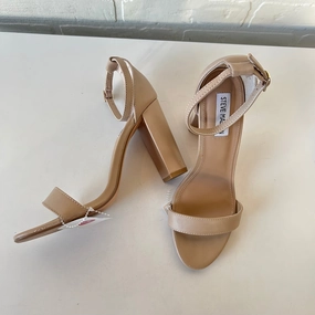Sandals Heels Block By Steve Madden In Tan, Size: 9