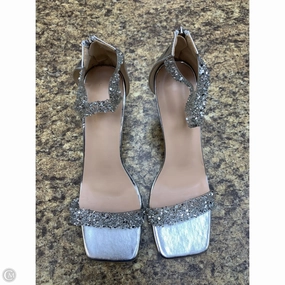 Sandals Heels Kitten By Cmf In Silver, Size: 12