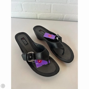 Sandals Heels Kitten By Ecco In Black, Size: 8.5