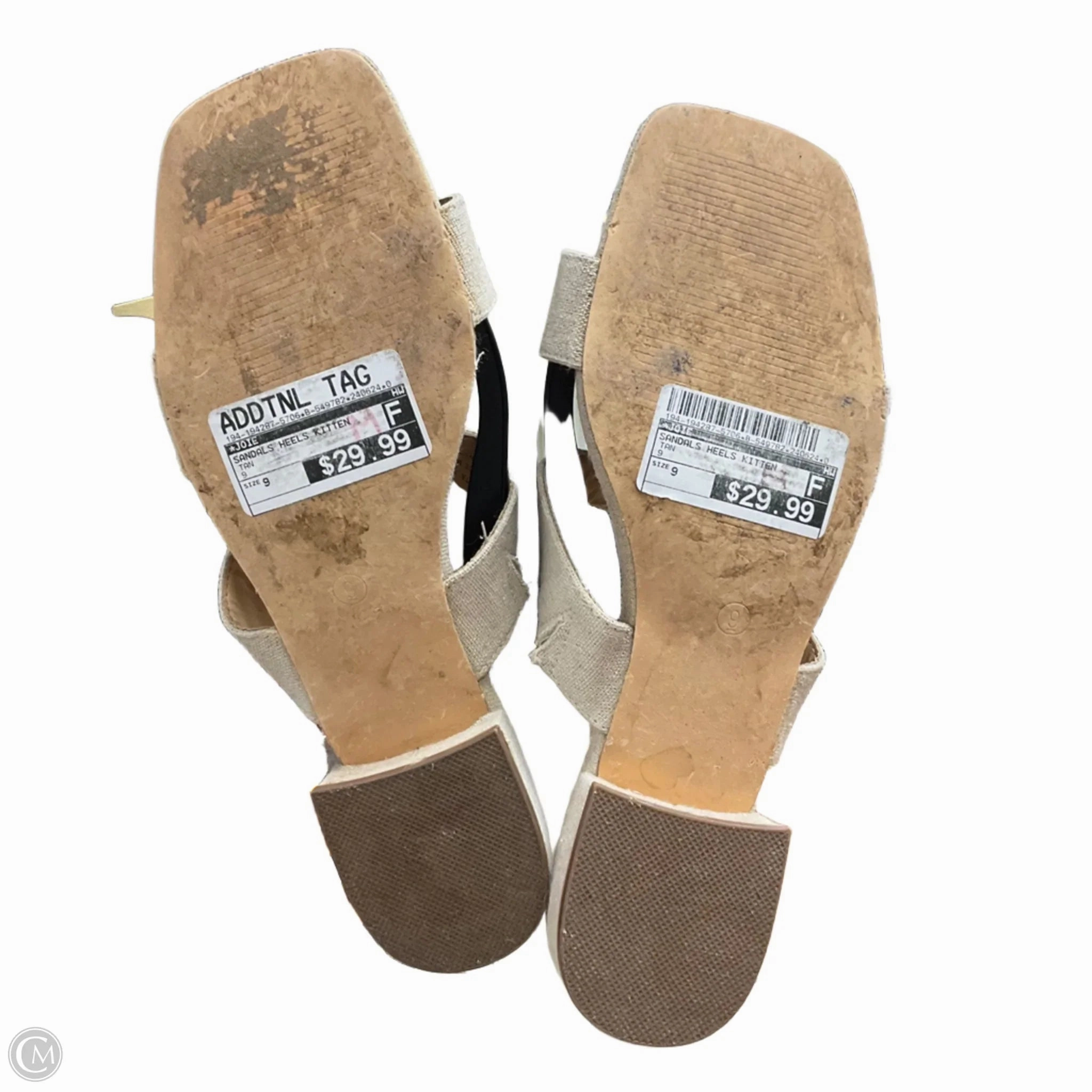 Sandals Heels Kitten By Joie In Tan, Size: 9