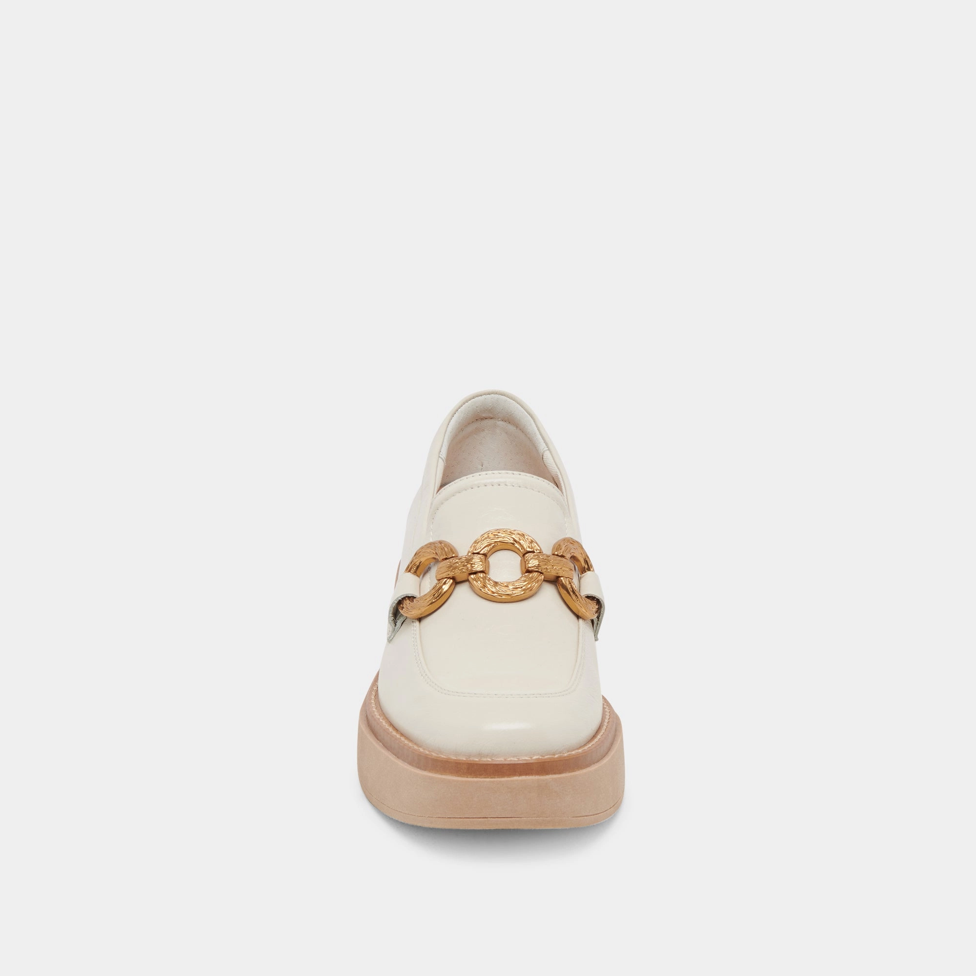 SHEENA LOAFERS IVORY CRINKLE PATENT