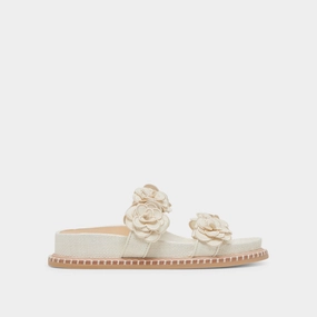 SHERLA SANDALS WHITE RAFFIA