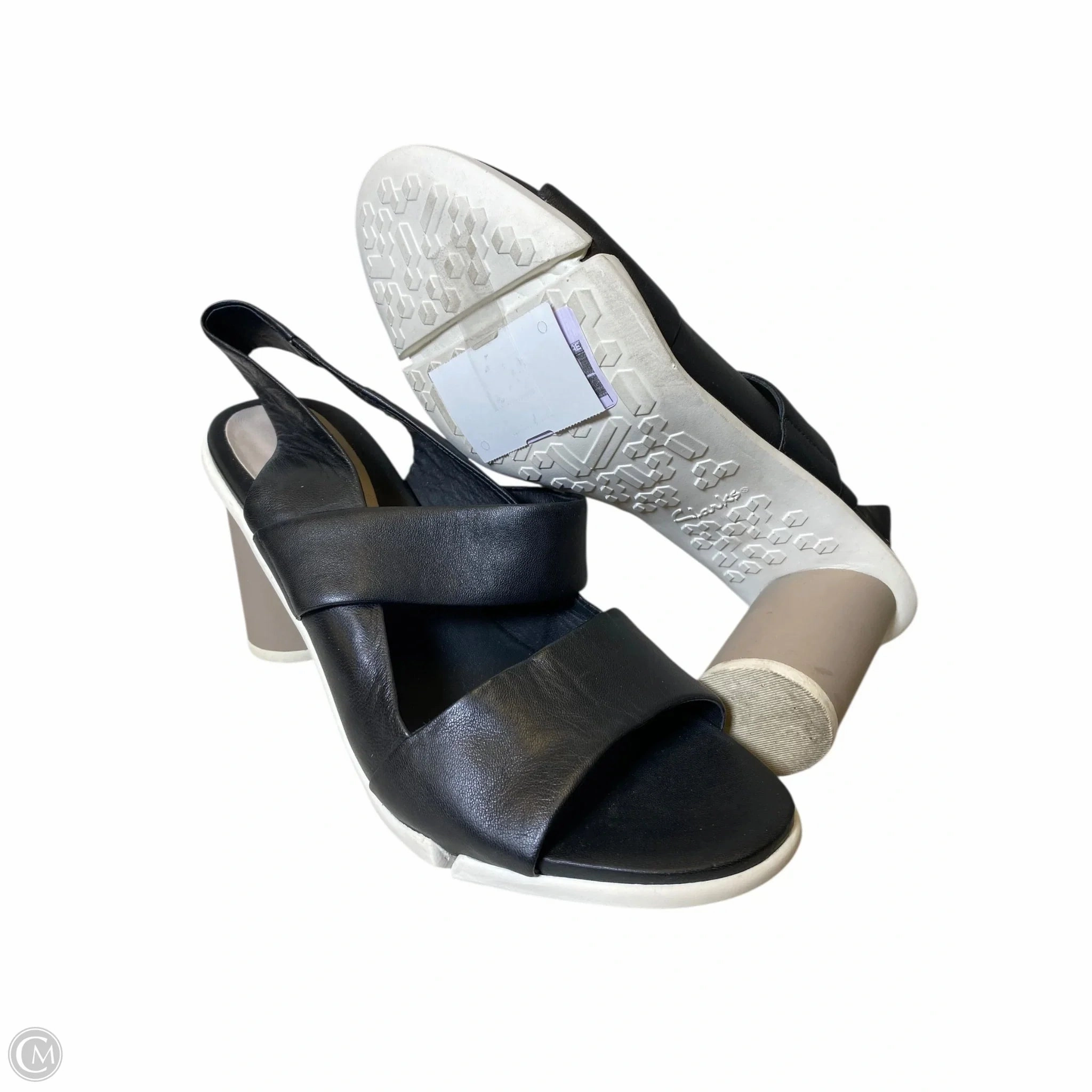Shoes Heels Block By Clarks In Black & White, Size: 9