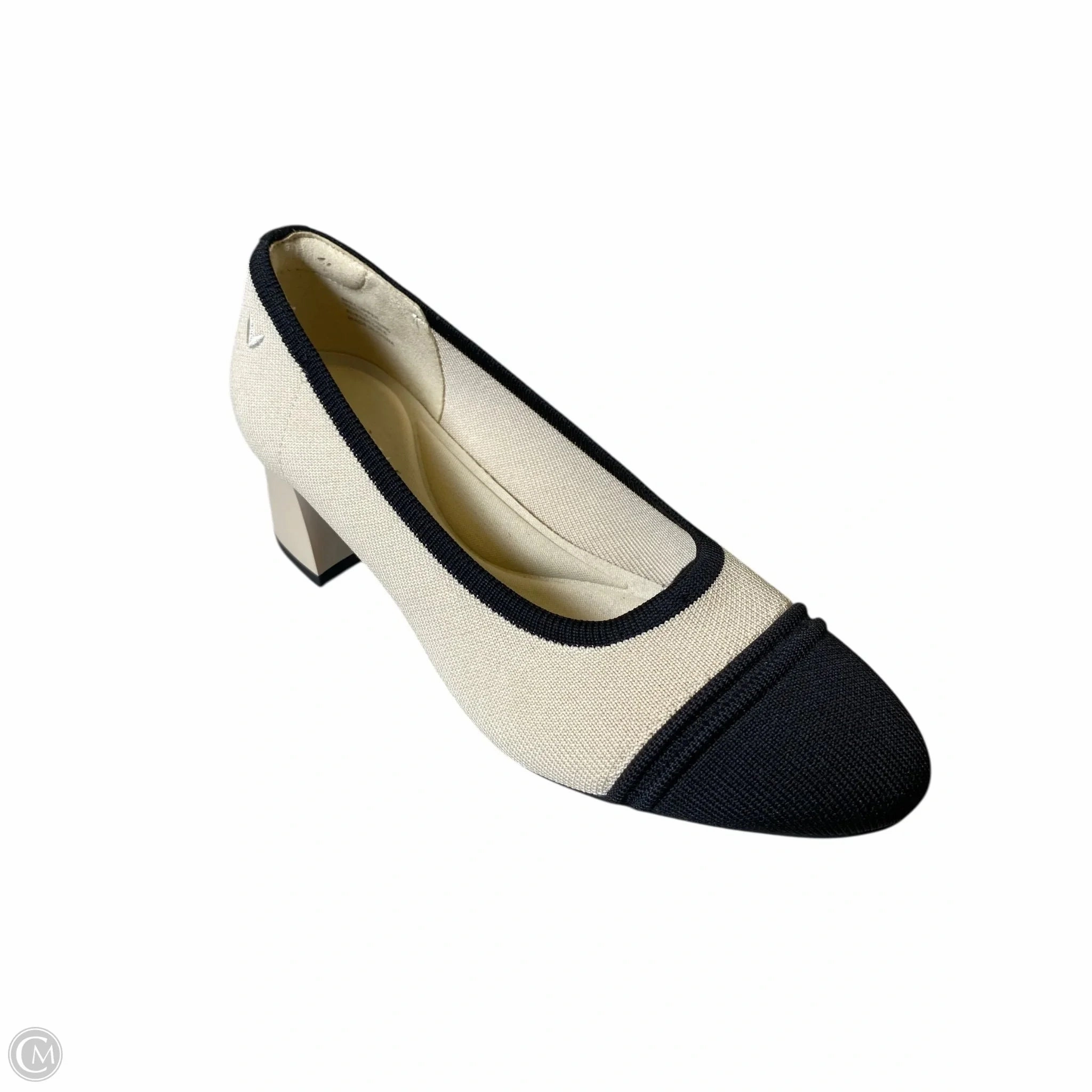 Shoes Heels Block By Clothes Mentor In Black & Cream, Size: 7