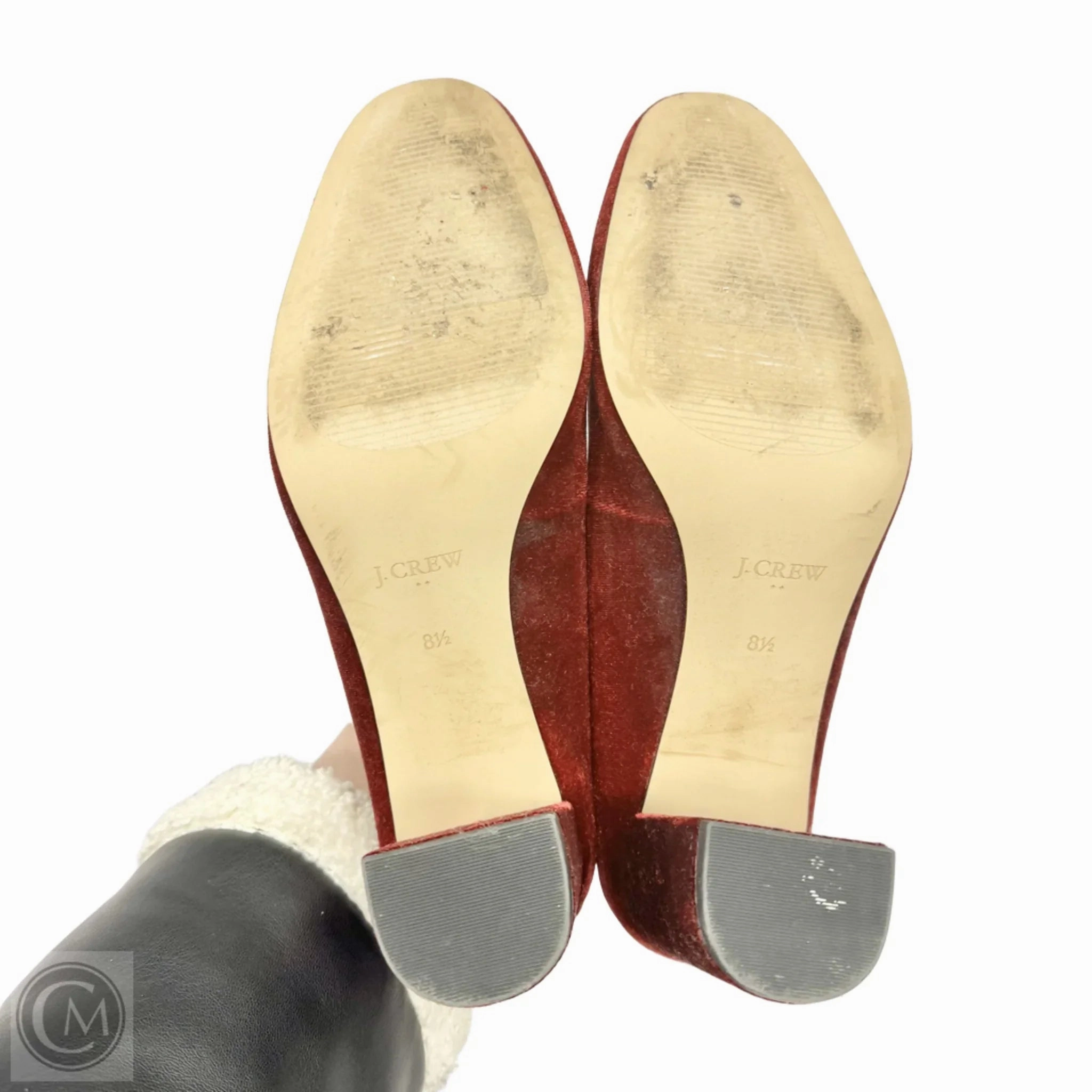 Shoes Heels Block By J. Crew In Maroon, Size: 8.5