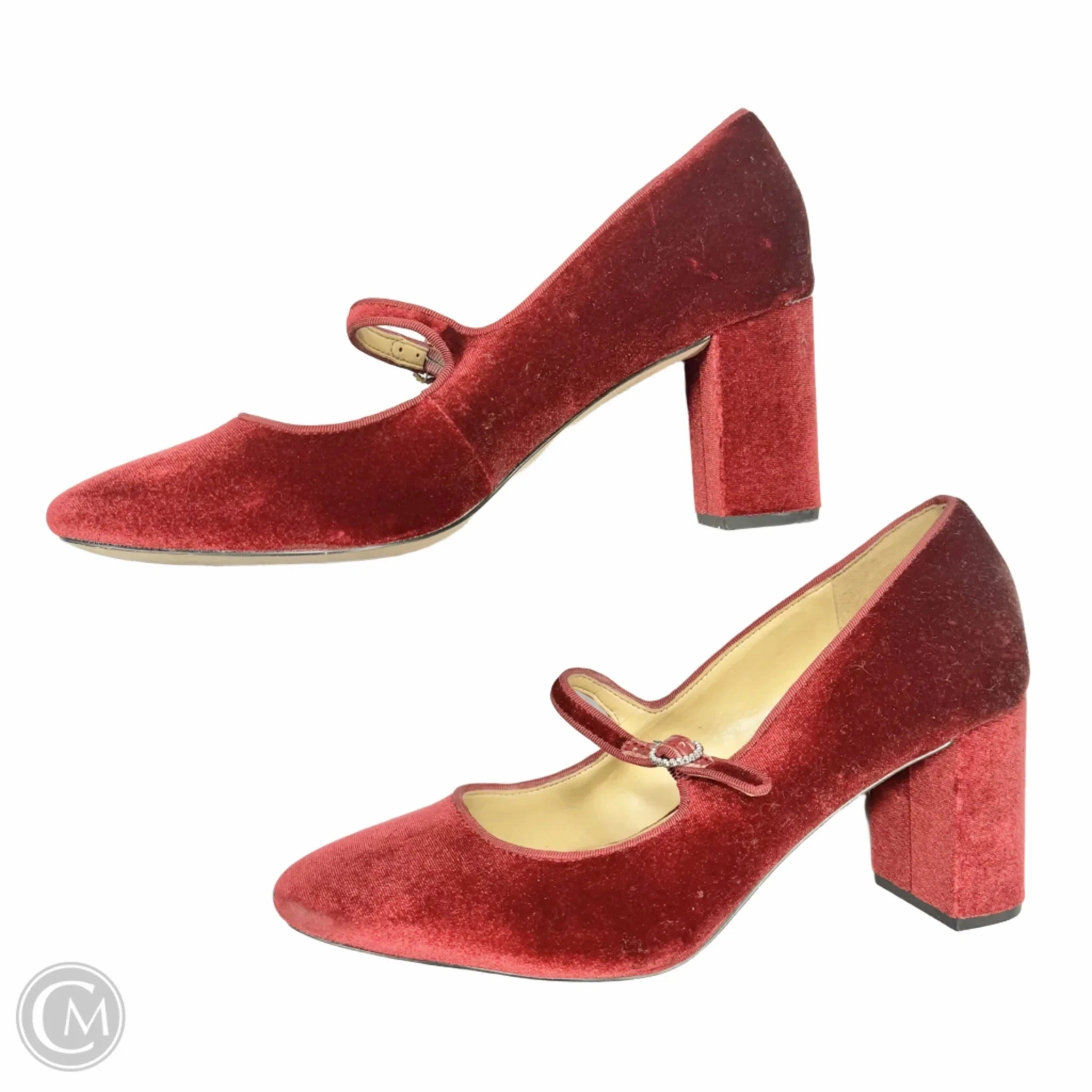 Shoes Heels Block By J. Crew In Maroon, Size: 8.5