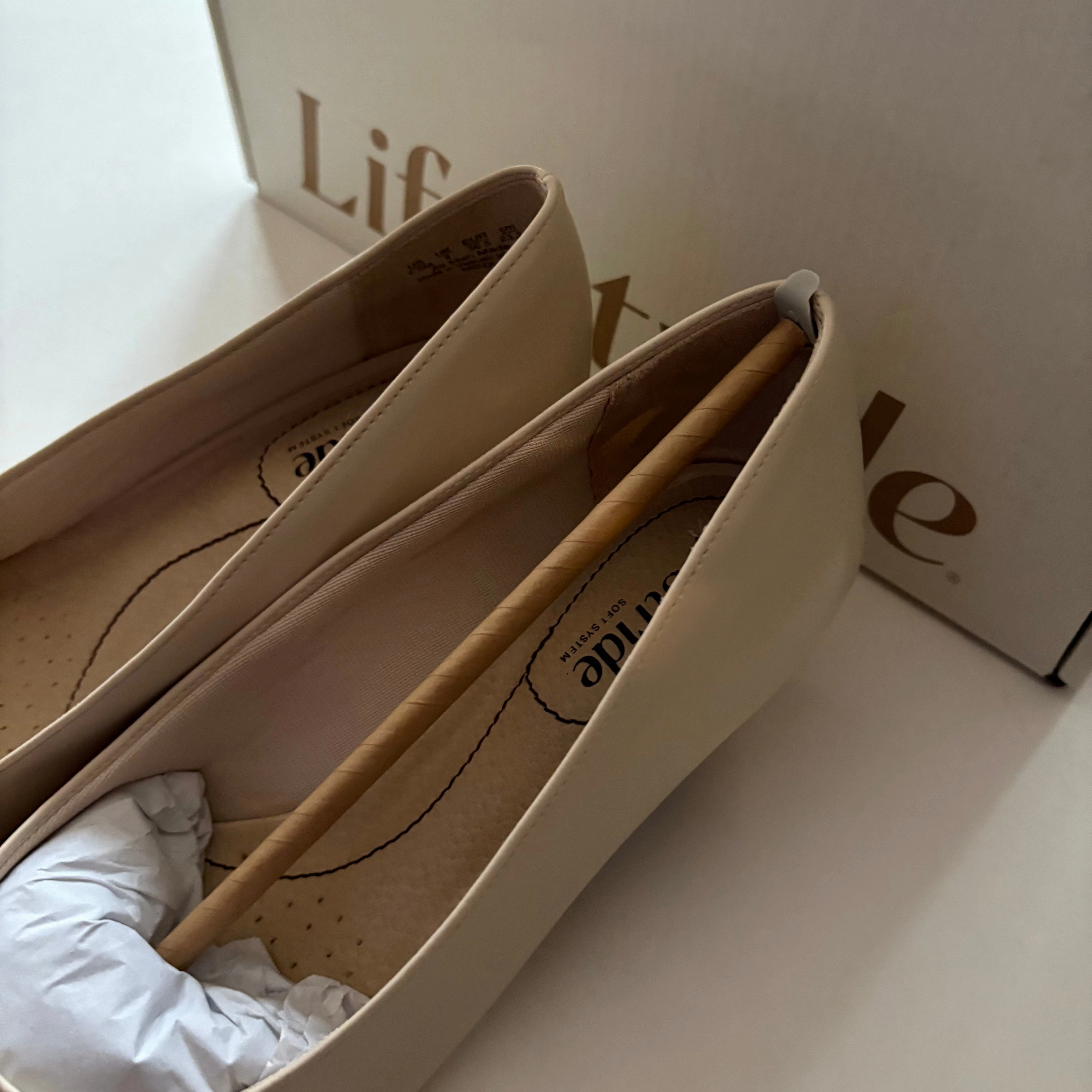 Shoes Heels Block By Life Stride In Cream, Size: 6.5