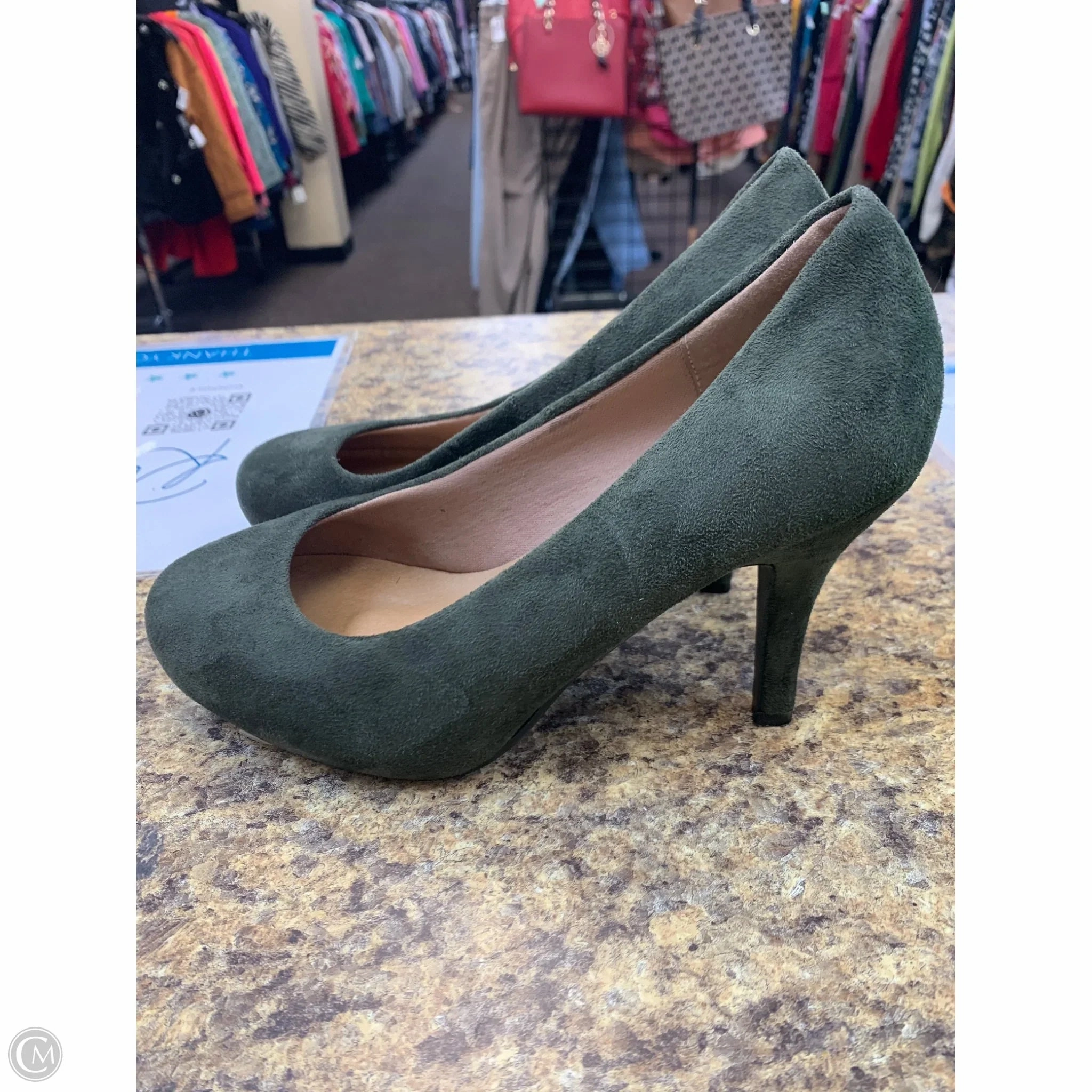 Shoes Heels Kitten By Ellen Tracy In Green, Size: 6.5