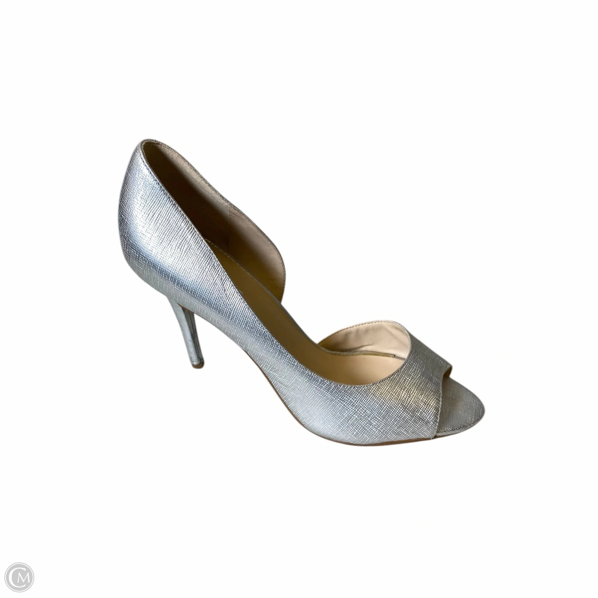 Shoes Heels Kitten By Nine West In Silver, Size: 9