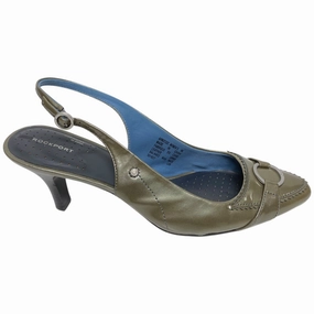 Shoes Heels Kitten By Rockport In Green & Silver, Size: 8